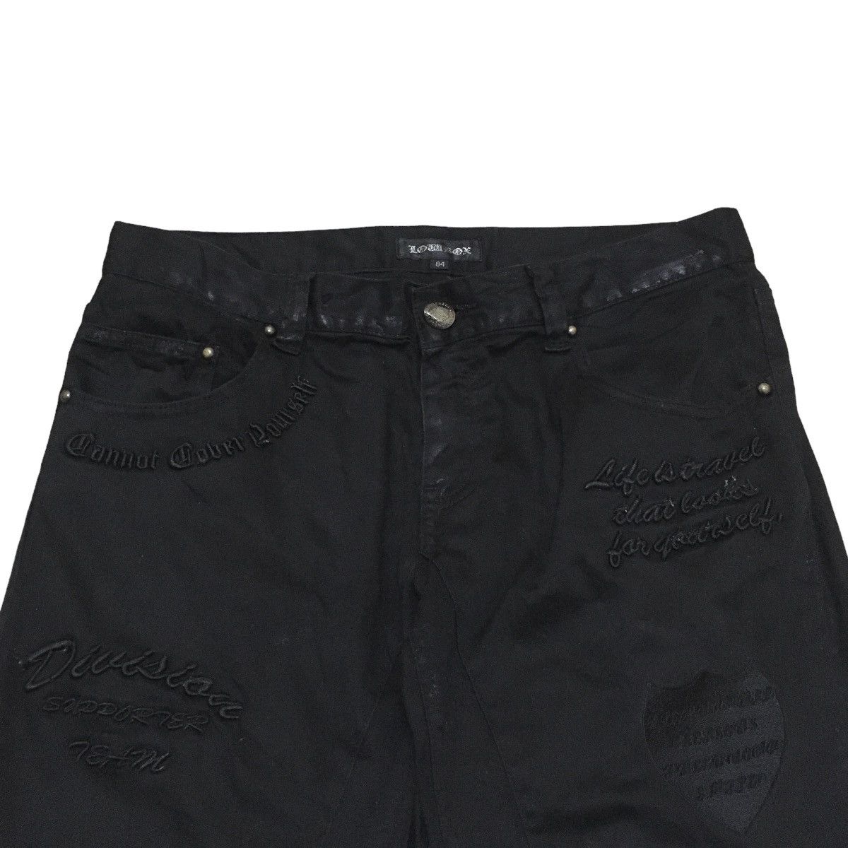 Japanese Brand × Vintage Rare Vintage Japanese Brand LowBox Waxed Flared Pants 1990s Size US 32 / EU 48 - 3 Thumbnail