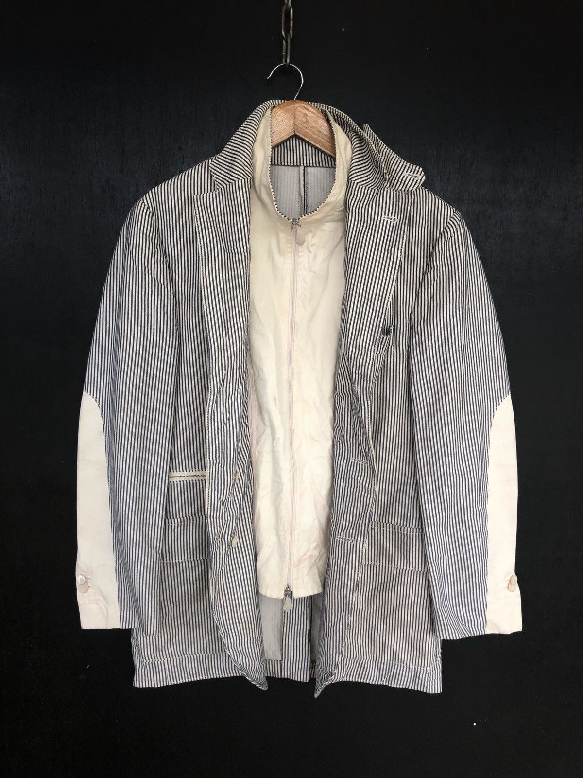 Corneliani Corneliani ID Hickory Striped Button Blazer Coat Size 46R - 2 Thumbnail