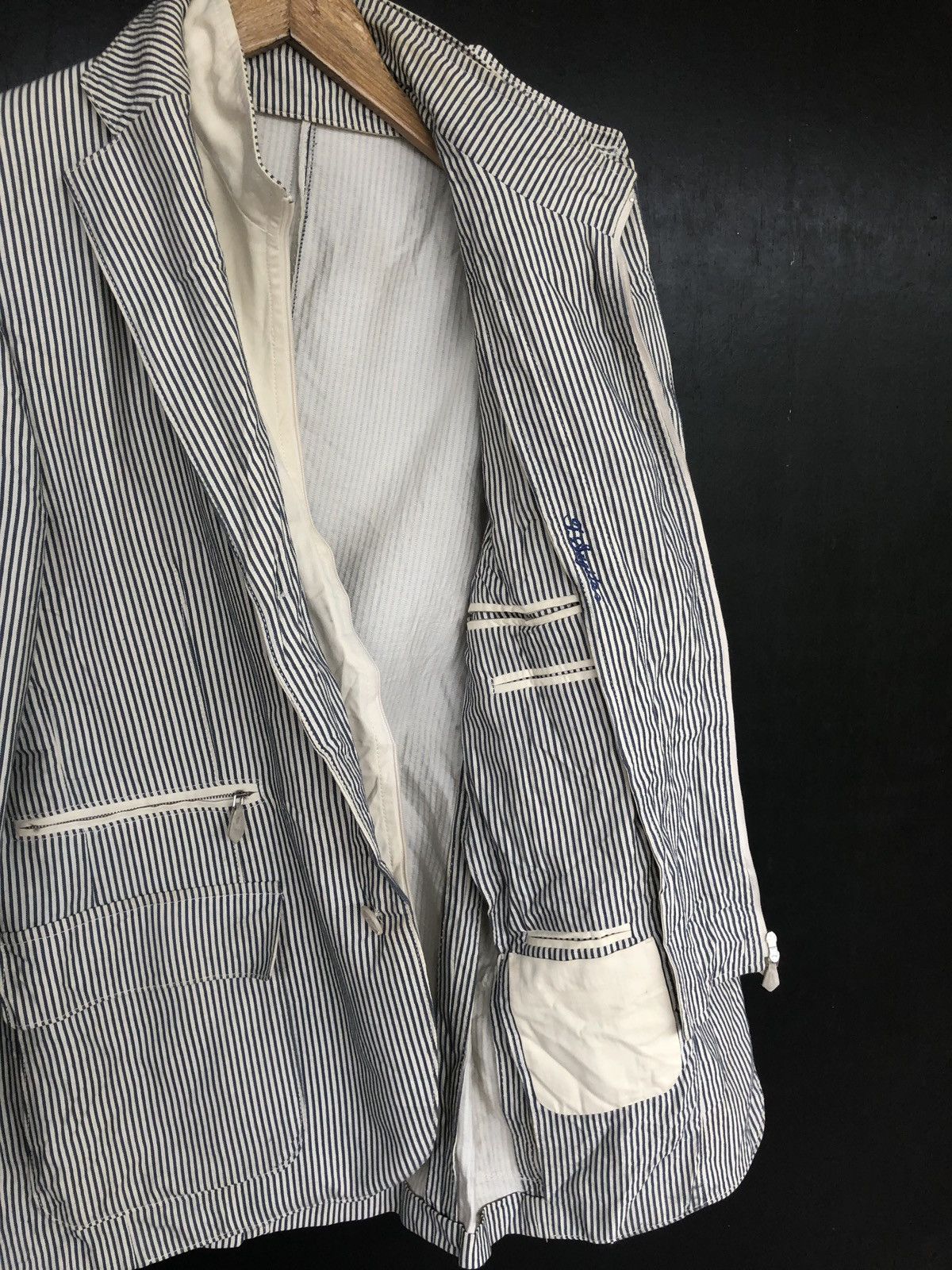 Corneliani Corneliani ID Hickory Striped Button Blazer Coat Size 46R - 7 Thumbnail