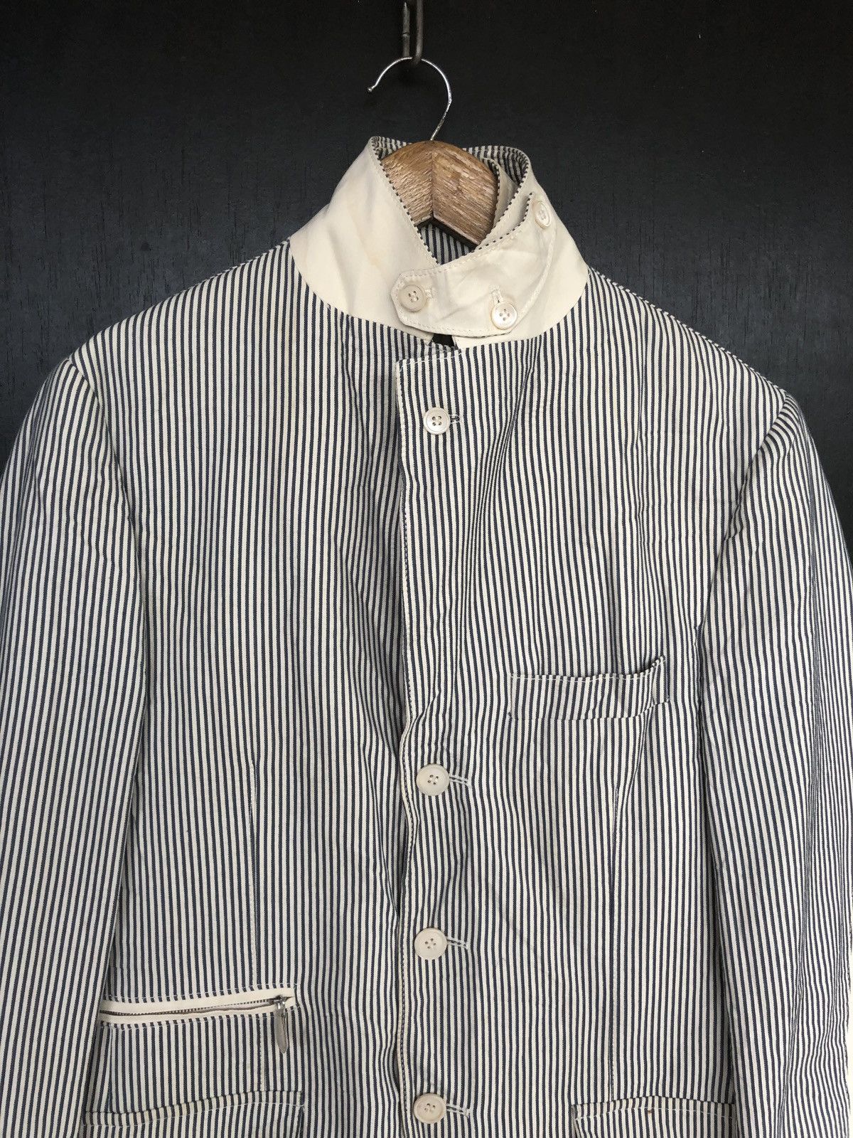 Corneliani Corneliani ID Hickory Striped Button Blazer Coat Size 46R - 4 Thumbnail