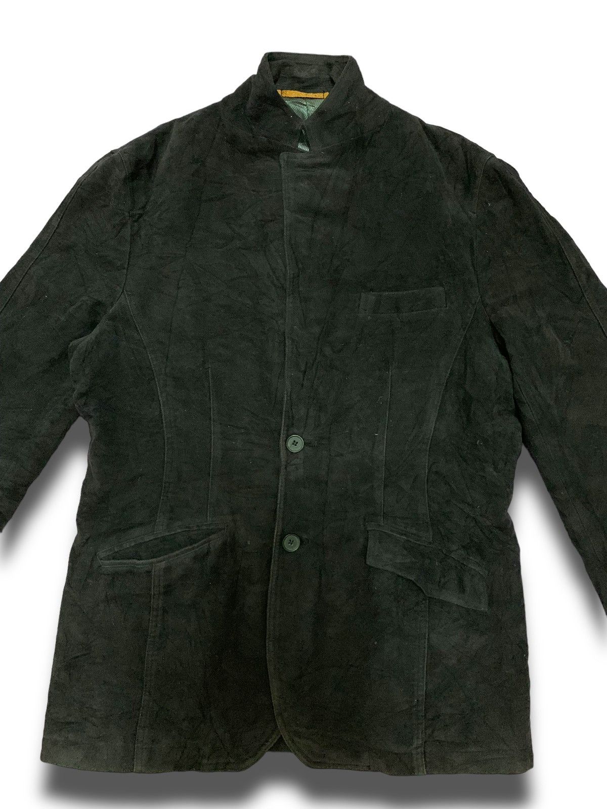 Japanese Brand × Kansai Yamamoto × Vintage Archival Kansai Yamamoto Black Velvet Japanese Coat Size 38L - 2 Thumbnail