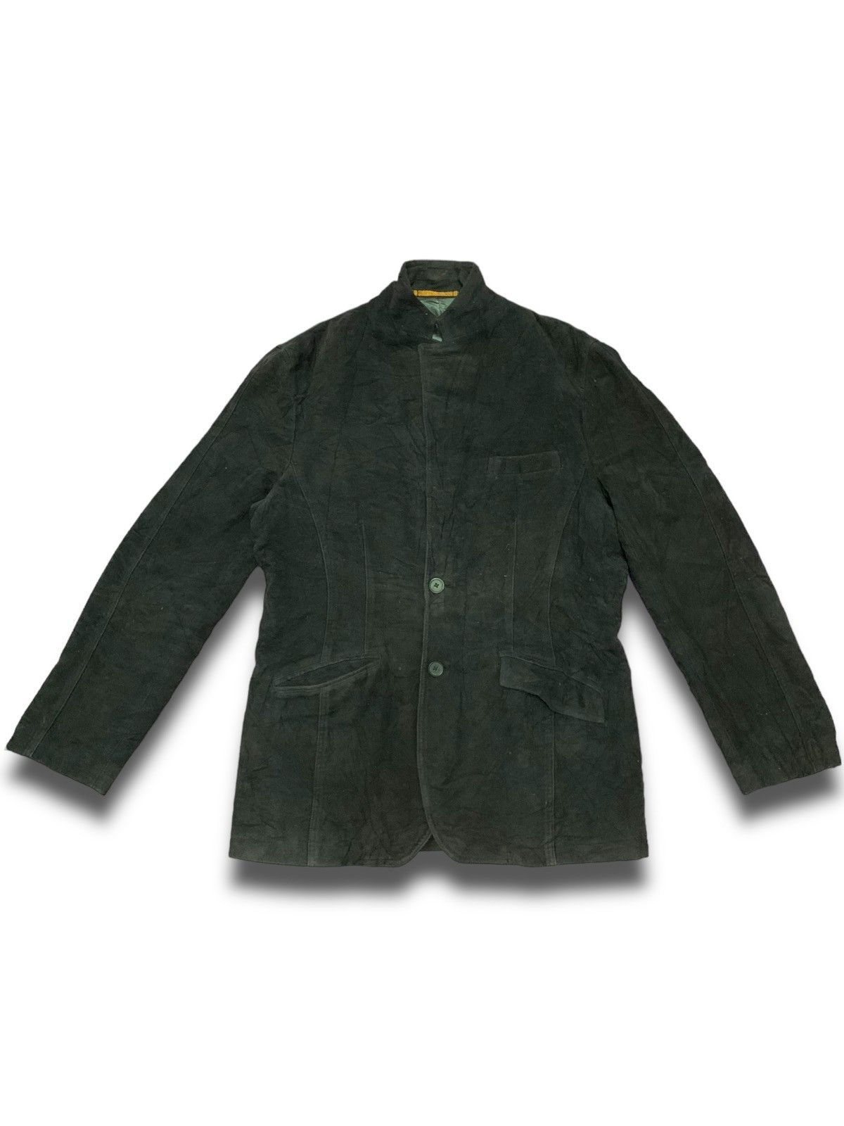 Japanese Brand × Kansai Yamamoto × Vintage Archival Kansai Yamamoto Black Velvet Japanese Coat Size 38L - 1 Thumbnail