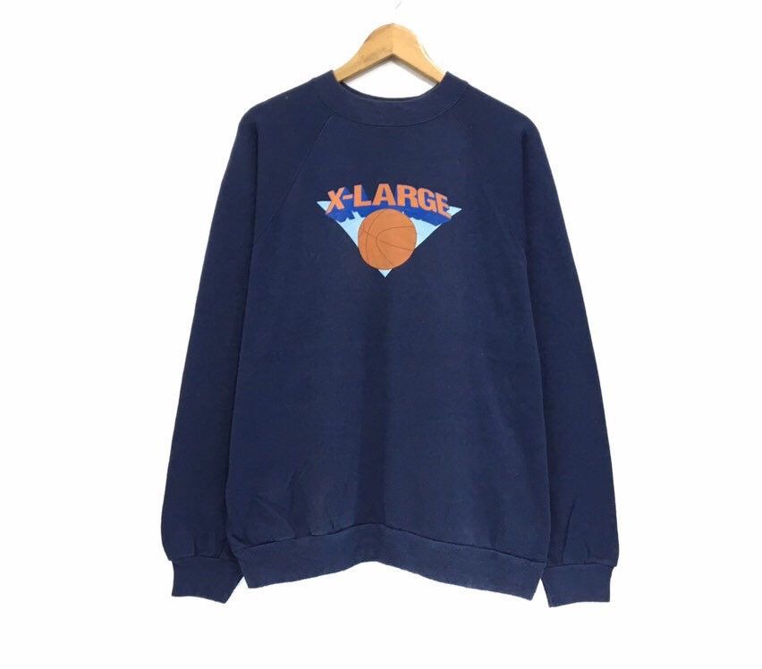 image of Sports Specialties x Xlarge Basketball Crewneck Sweatshirt in Navy, Men's