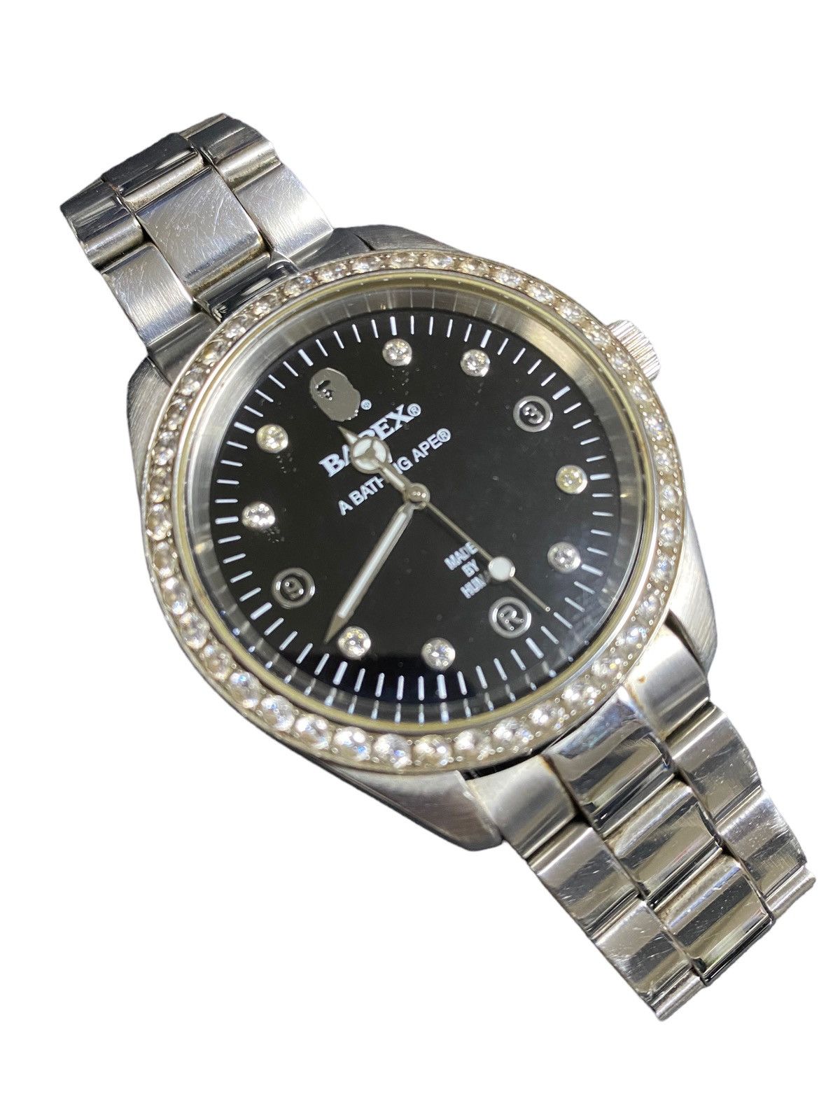 BAPE watch Bapex swavorski Big Face Silver