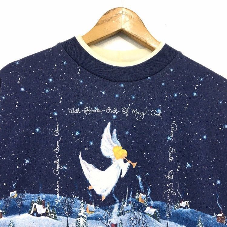 Habitat × Vintage Vintage 90s Angel Crewneck Artisans Sweatshirt Size US L / EU 52-54 / 3 - 7 Thumbnail