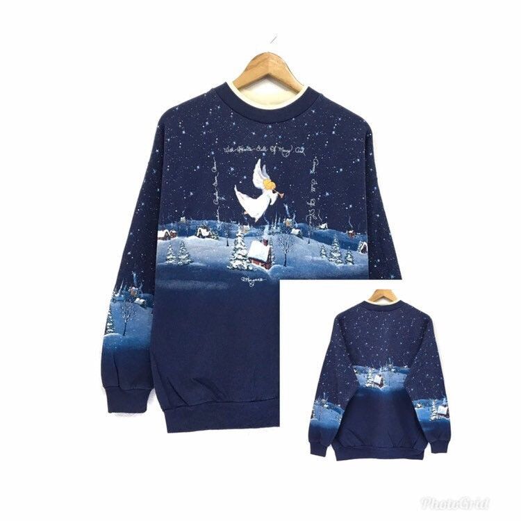 Habitat × Vintage Vintage 90s Angel Crewneck Artisans Sweatshirt Size US L / EU 52-54 / 3 - 3 Thumbnail