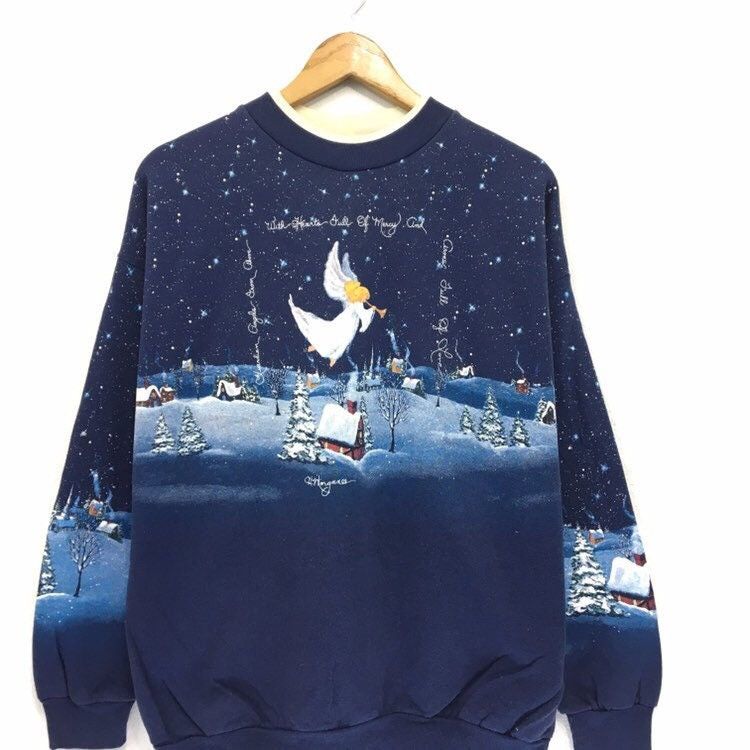 Habitat × Vintage Vintage 90s Angel Crewneck Artisans Sweatshirt Size US L / EU 52-54 / 3 - 4 Thumbnail