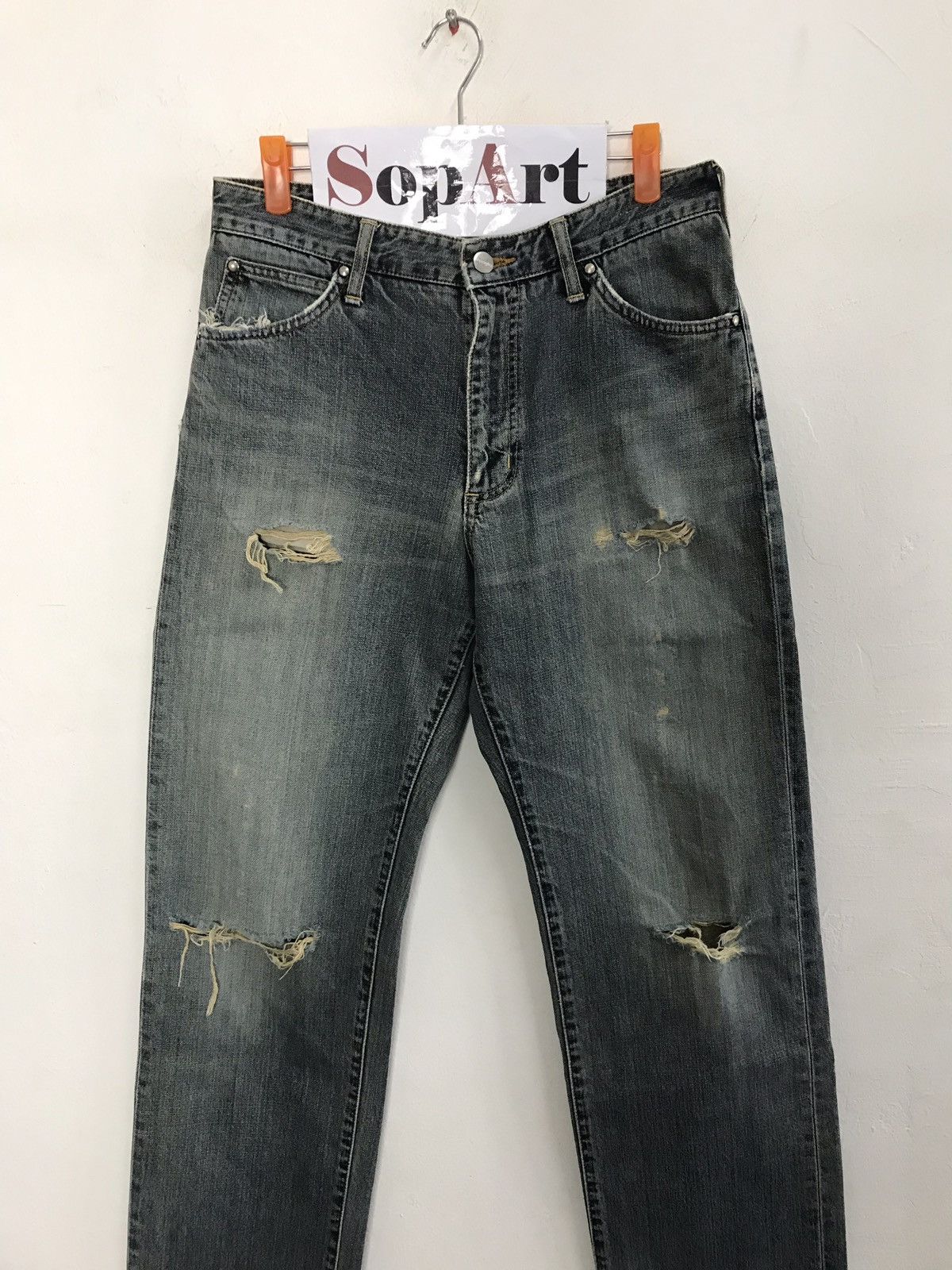 Japanese Brand × Wrangler Vintage Wrangler Distressed Denim Jeans Size US 30 / EU 46 - 3 Thumbnail