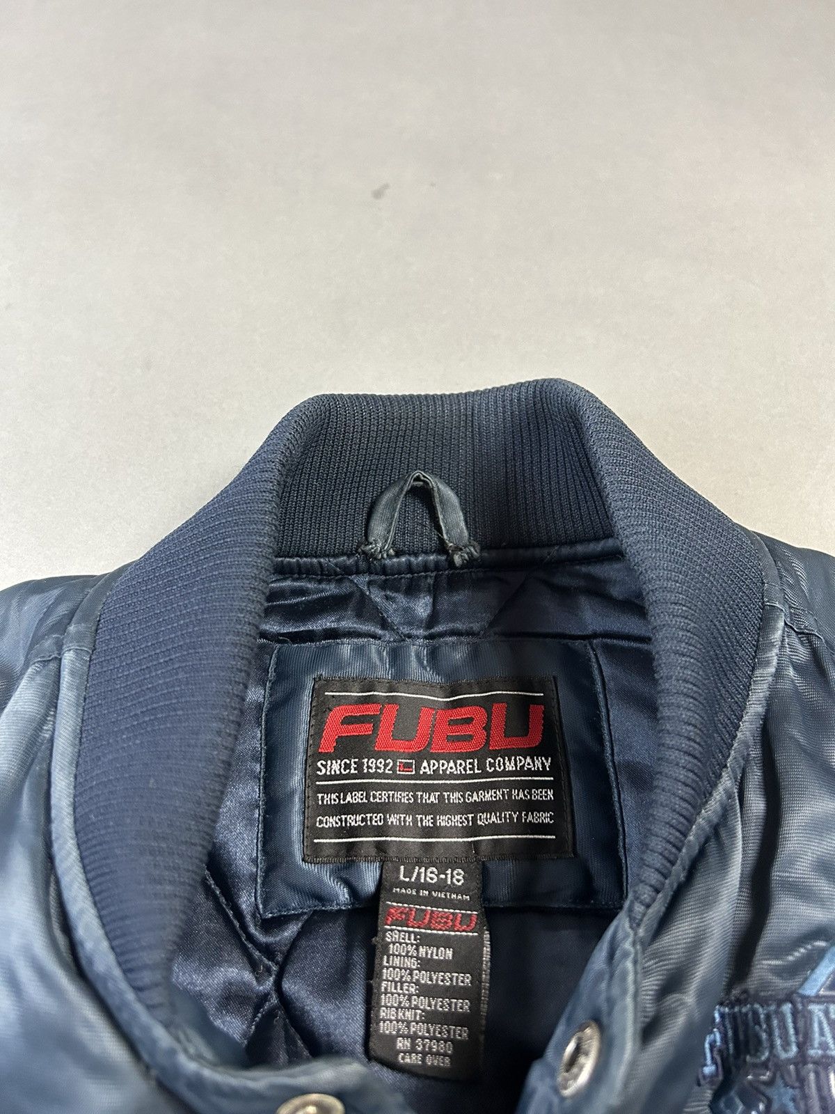 Fubu FuBu bomber jacket big logo vintage south side navy 05 Size US L / EU 52-54 / 3 - 6 Thumbnail