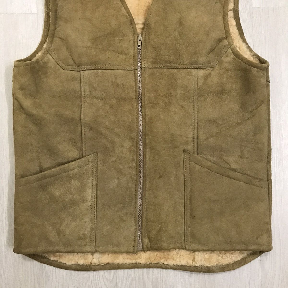Genuine Leather × Vintage 💥RARE💥 Vintage Sheep Leather Vest Size US M / EU 48-50 / 2 - 5 Thumbnail