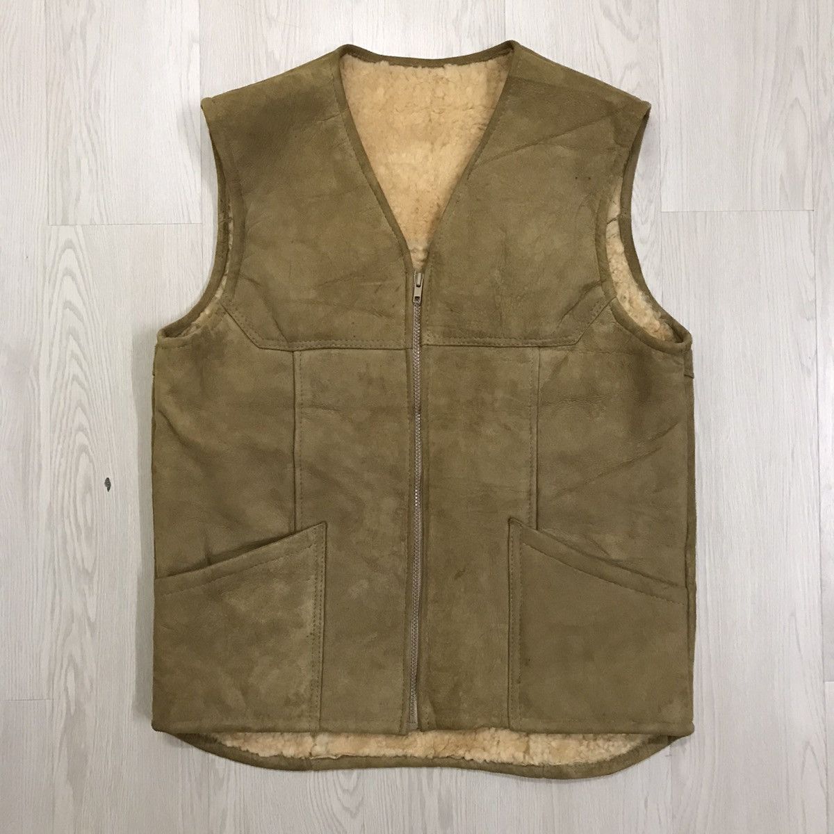 Genuine Leather × Vintage 💥RARE💥 Vintage Sheep Leather Vest Size US M / EU 48-50 / 2 - 1 Thumbnail