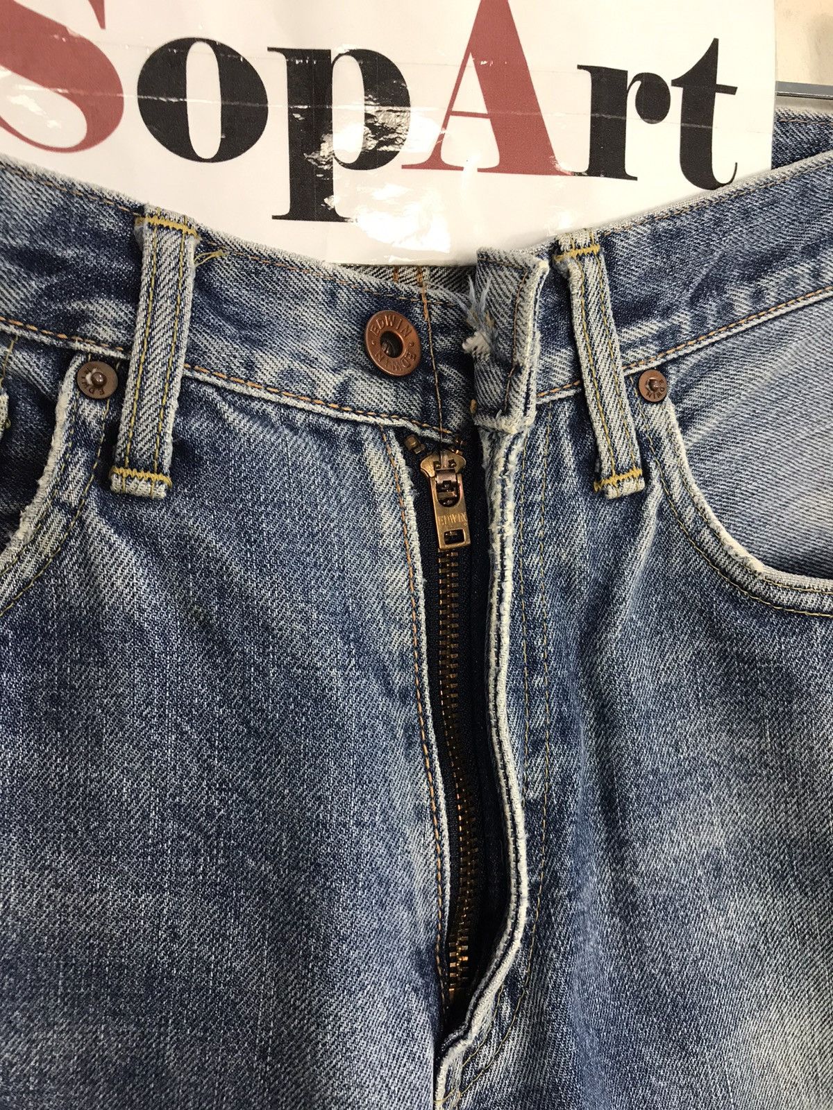 Edwin Vintage Edwin 505X Selvedge Distressed Jeans Size US 29 - 11 Thumbnail