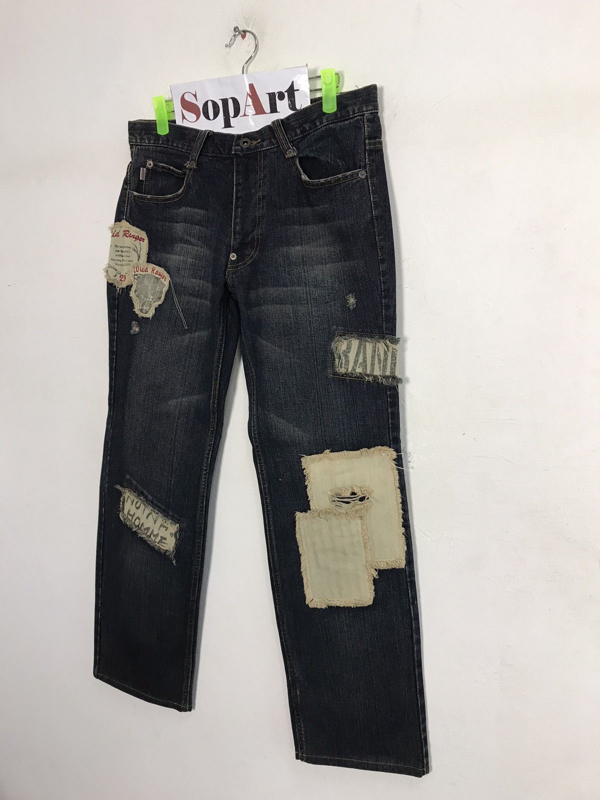 Japanese Brand × Vintage Vintage Homme Distressed Patcwork Design Jeans Size US 31 - 4 Thumbnail