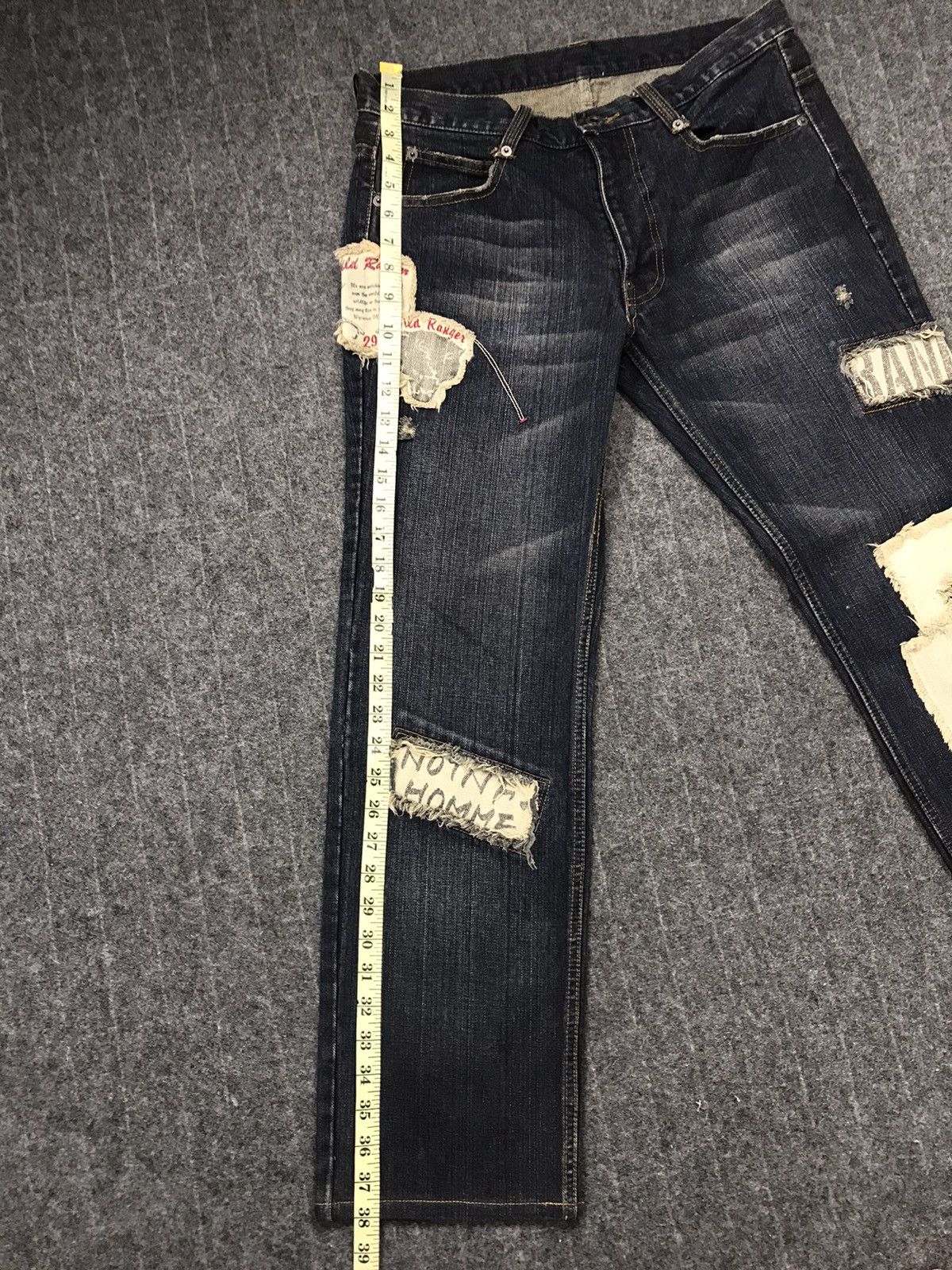 Japanese Brand × Vintage Vintage Homme Distressed Patcwork Design Jeans Size US 31 - 21 Thumbnail
