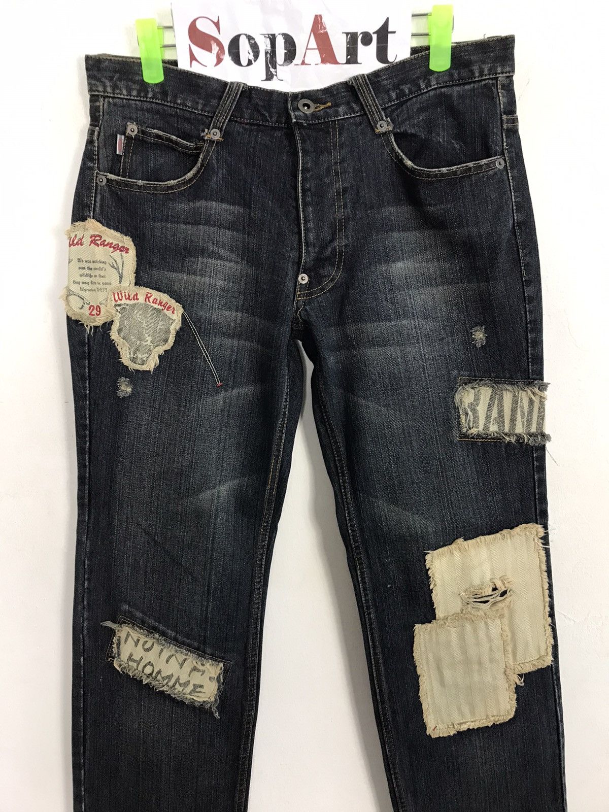 Japanese Brand × Vintage Vintage Homme Distressed Patcwork Design Jeans Size US 31 - 3 Thumbnail