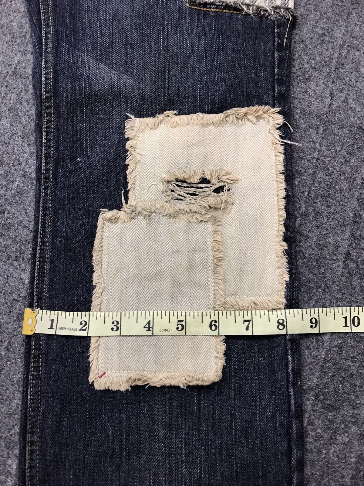 Japanese Brand × Vintage Vintage Homme Distressed Patcwork Design Jeans Size US 31 - 20 Thumbnail