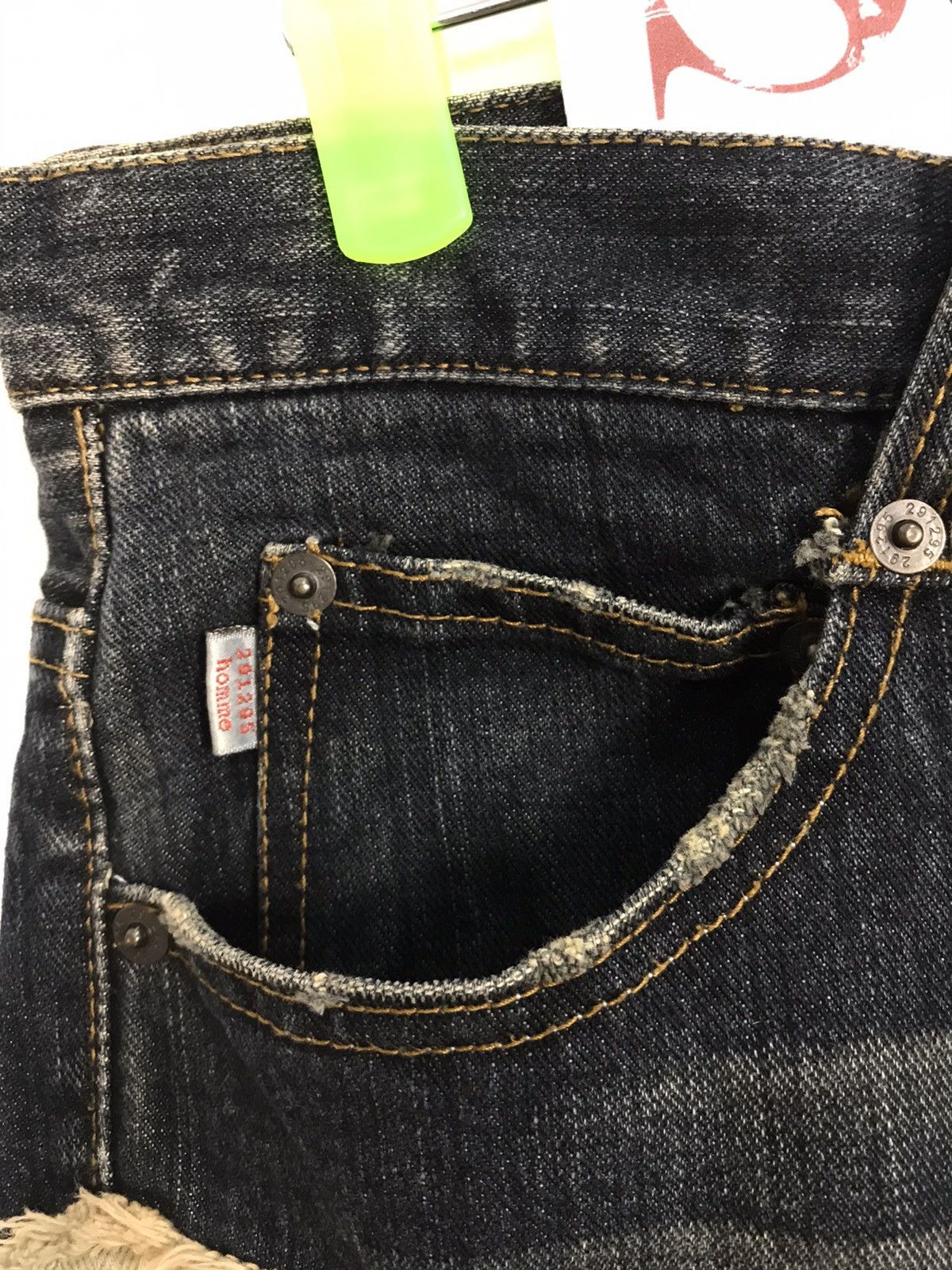 Japanese Brand × Vintage Vintage Homme Distressed Patcwork Design Jeans Size US 31 - 8 Thumbnail