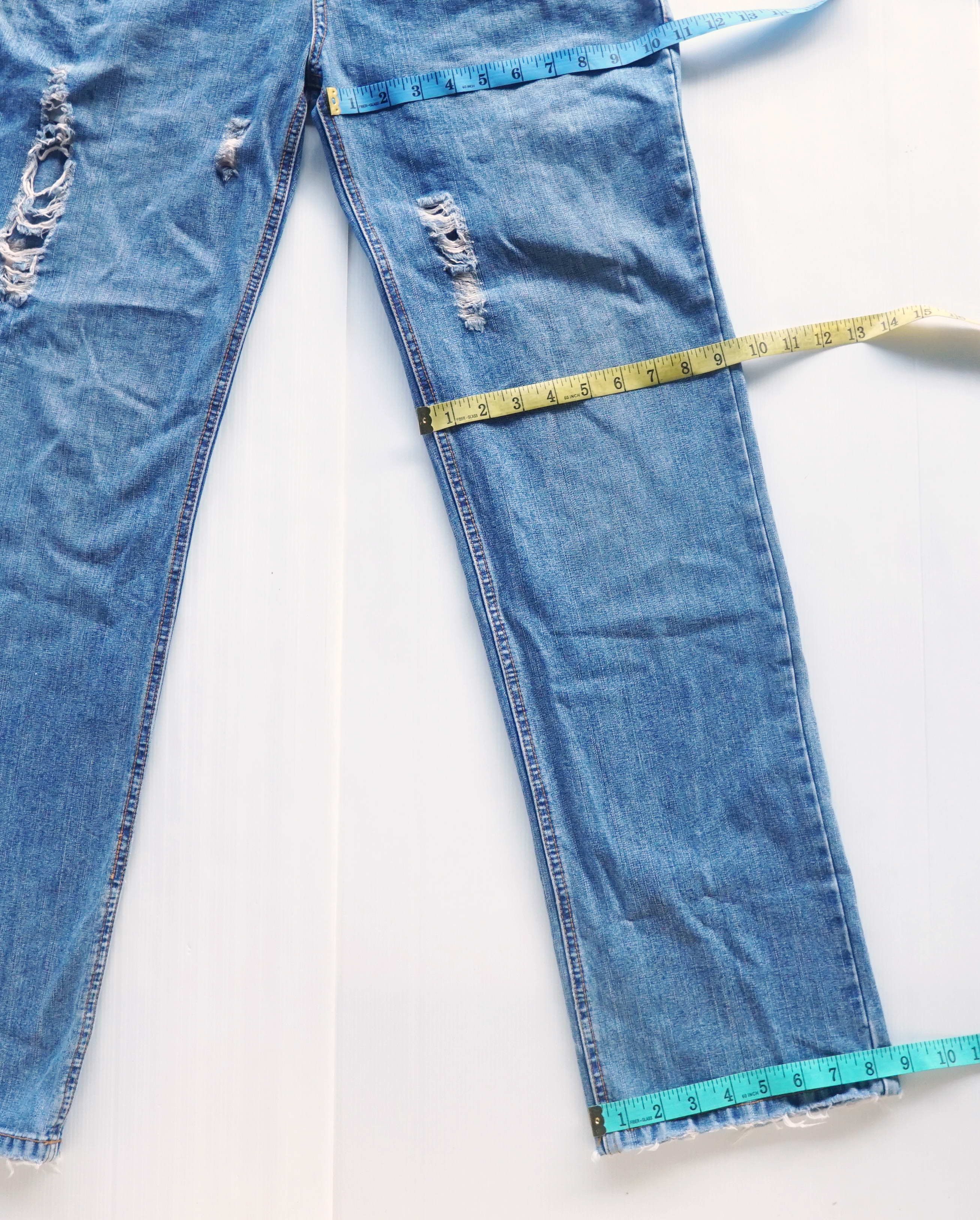 Japanese Brand Double Waist Boho Tribal Ripped Jeans Size US 31 - 14 Thumbnail