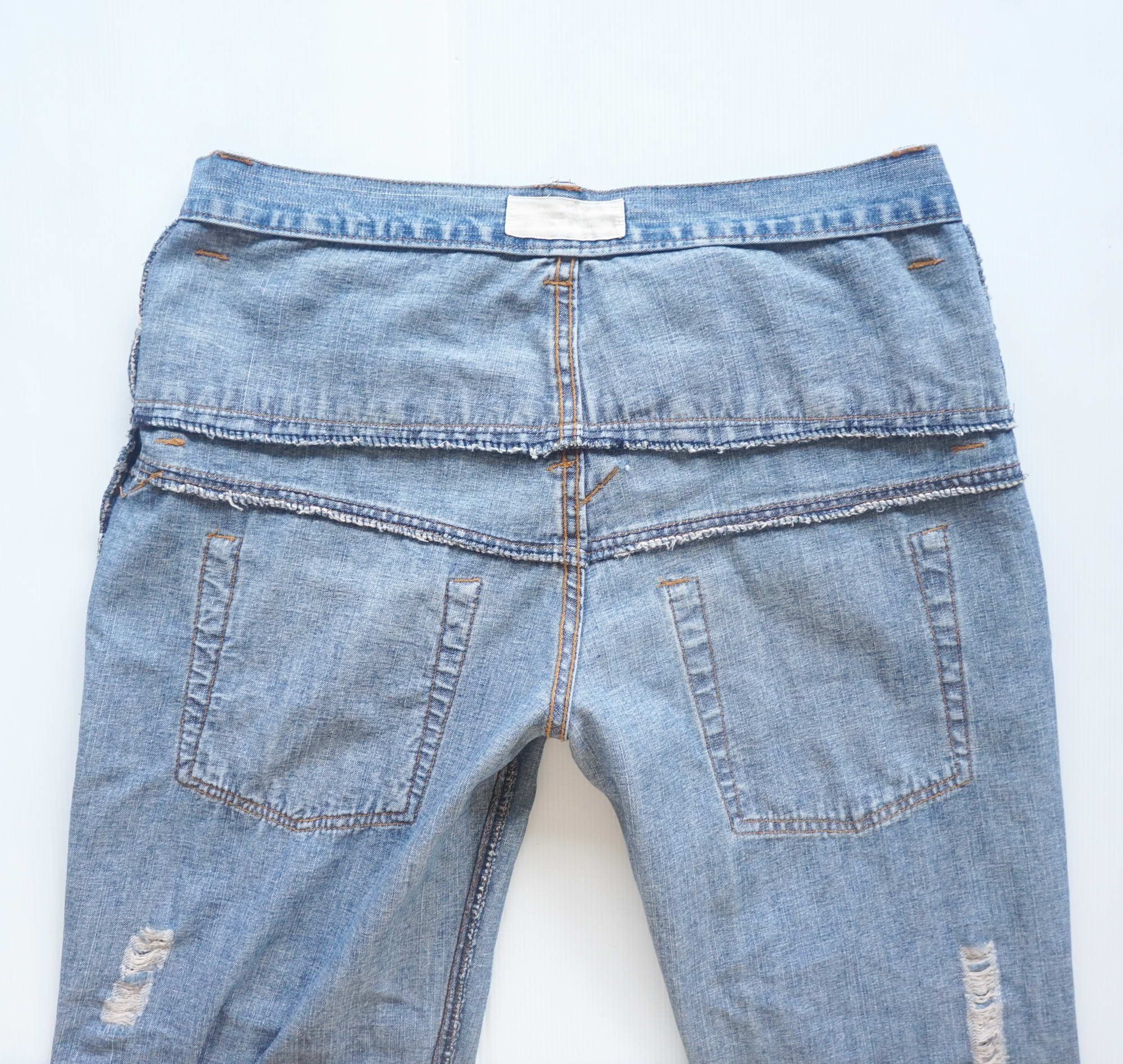 Japanese Brand Double Waist Boho Tribal Ripped Jeans Size US 31 - 11 Thumbnail