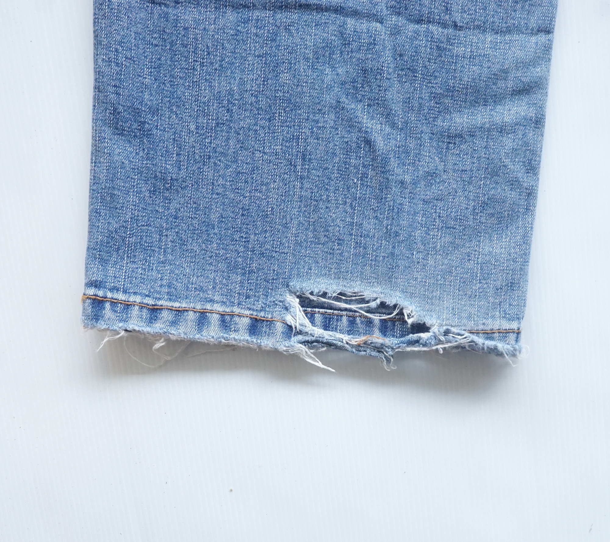 Japanese Brand Double Waist Boho Tribal Ripped Jeans Size US 31 - 18 Thumbnail