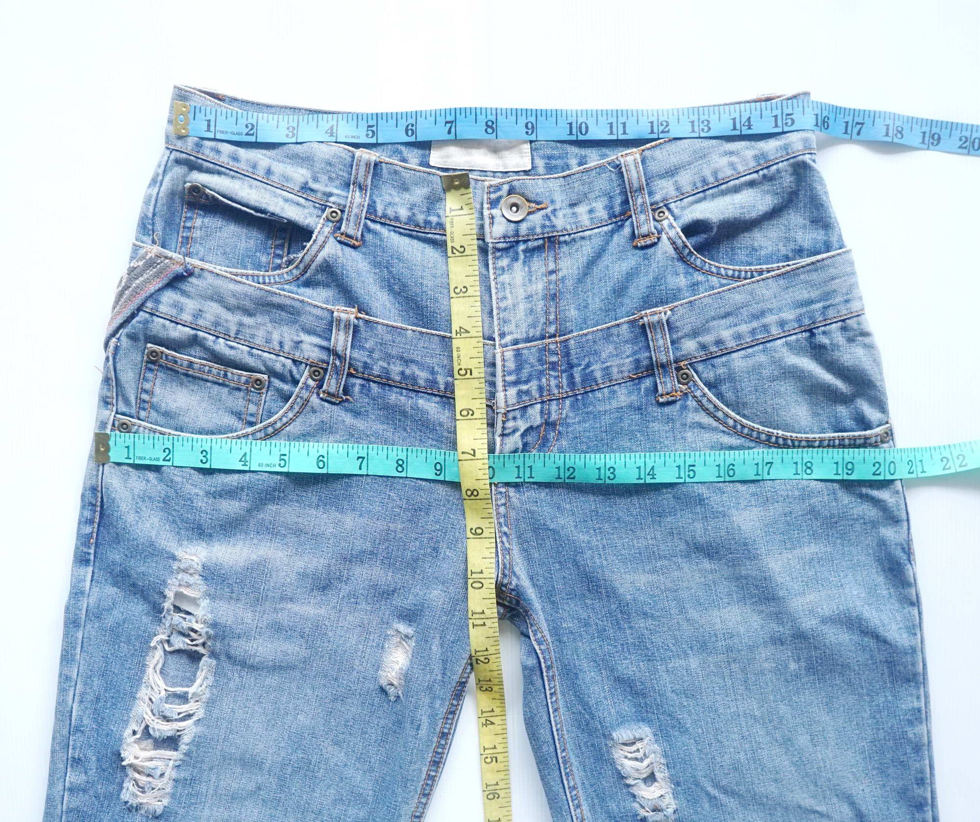 Japanese Brand Double Waist Boho Tribal Ripped Jeans Size US 31 - 13 Thumbnail