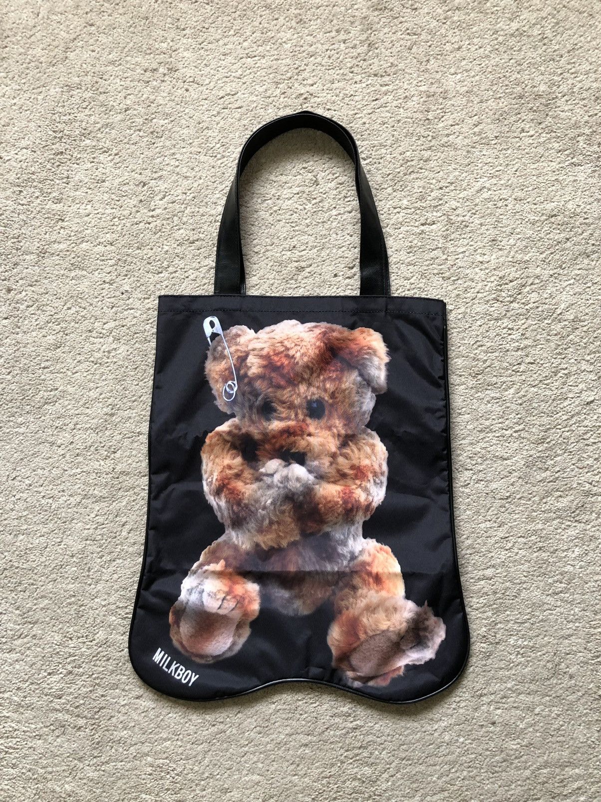 Japanese Brand 2000s Milk Boy Never Say Never Bear Tote Bag Size ONE SIZE - 1 Thumbnail