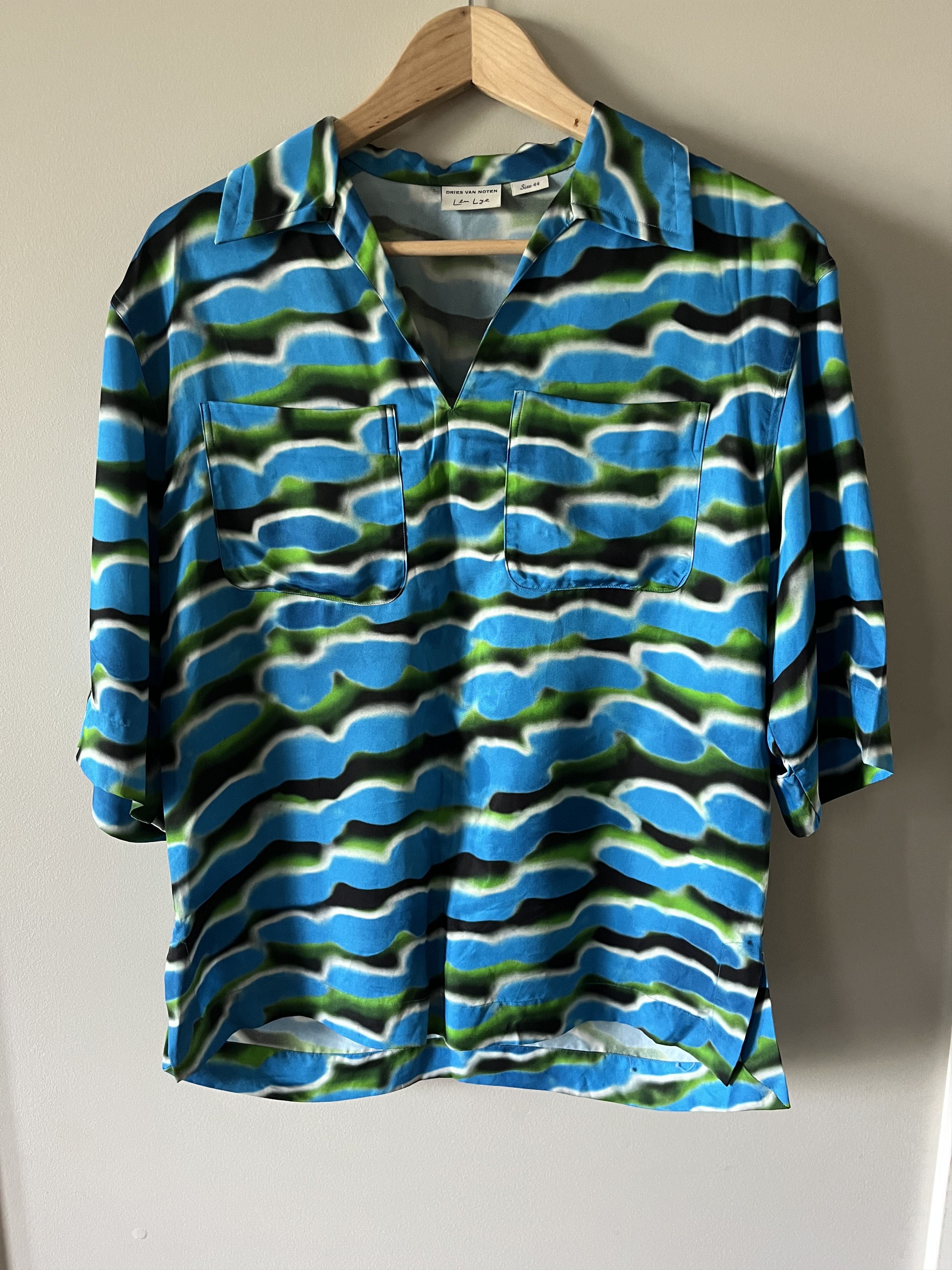 DRISE VAN NOTEN Len Lye 半袖シャツ 総柄 34 DRISE VAN NOTEN Len Lye 半袖シャツ 総柄 34