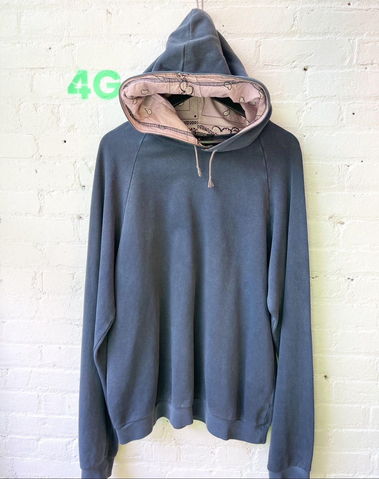 image of Raf Simons 04 Waves Bandana Paisley Hoodie Fits M/l in Blue, Men's (Size Medium)