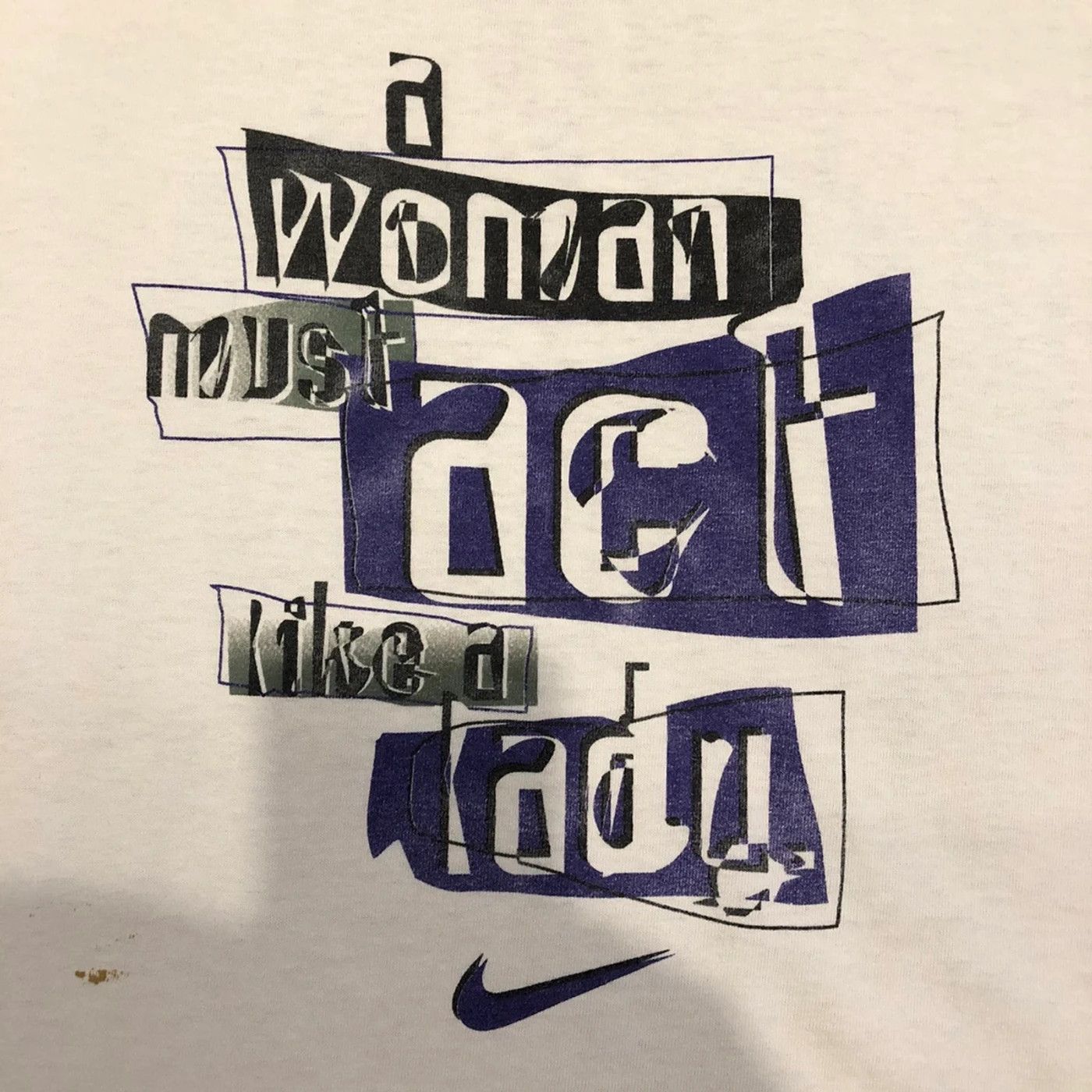 Nike Vintage 90s Nike Swoosh Spell Out Womens Rights Justice Tee Size L / US 10 / IT 46 - 2 Thumbnail