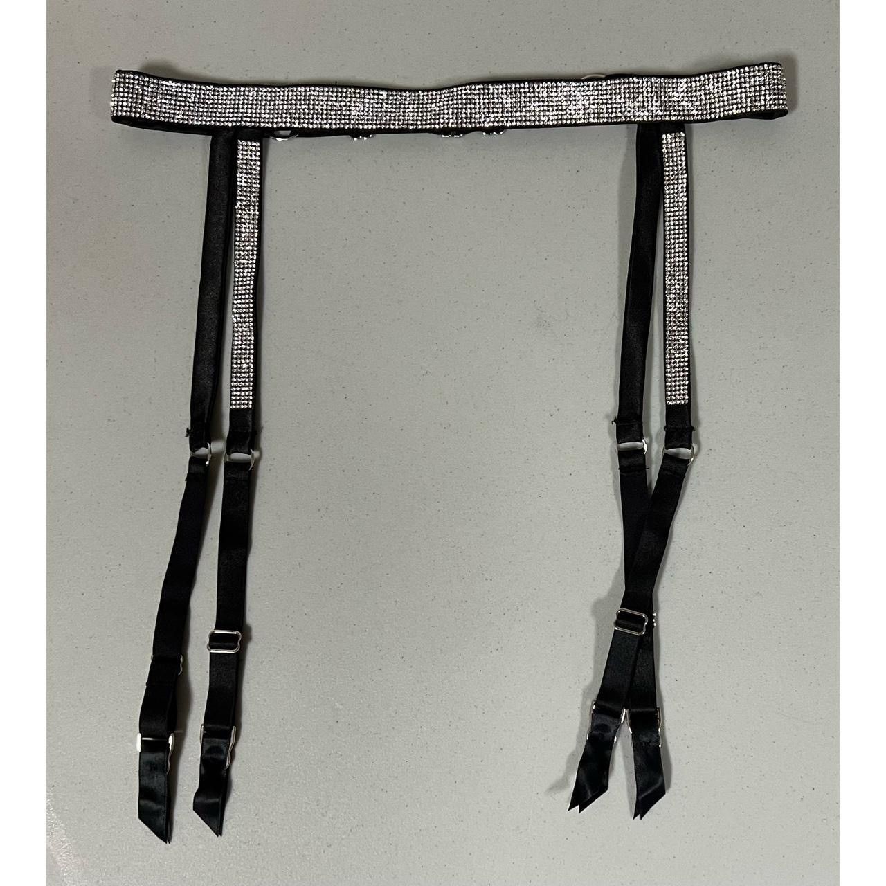 Black Diamonds Garter Belt Lingerie Hosiery Size XS/S 💎