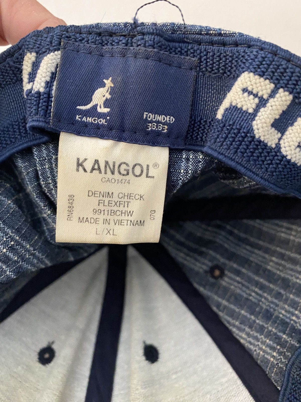 Kangol Vintage 90’s Kangol Denim Check Fitted Hat Cap 7 3/4 + Size ONE SIZE - 11 Thumbnail