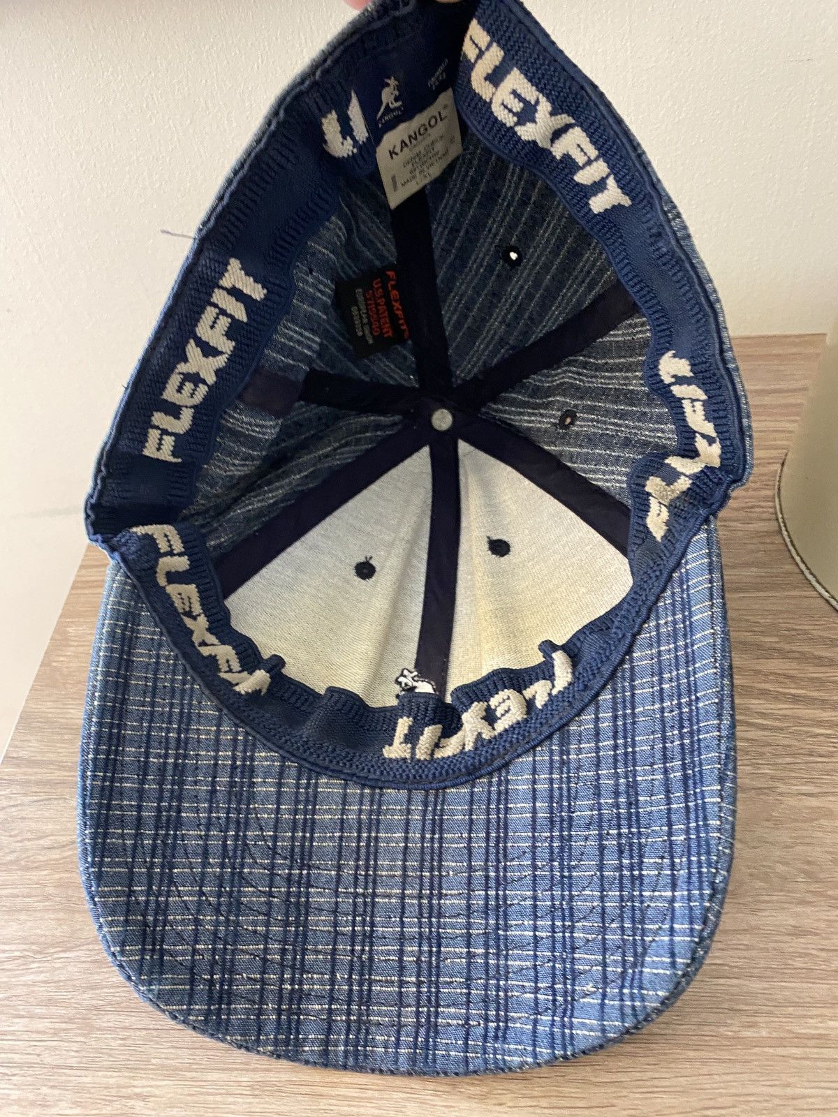 Kangol Vintage 90’s Kangol Denim Check Fitted Hat Cap 7 3/4 + Size ONE SIZE - 9 Thumbnail