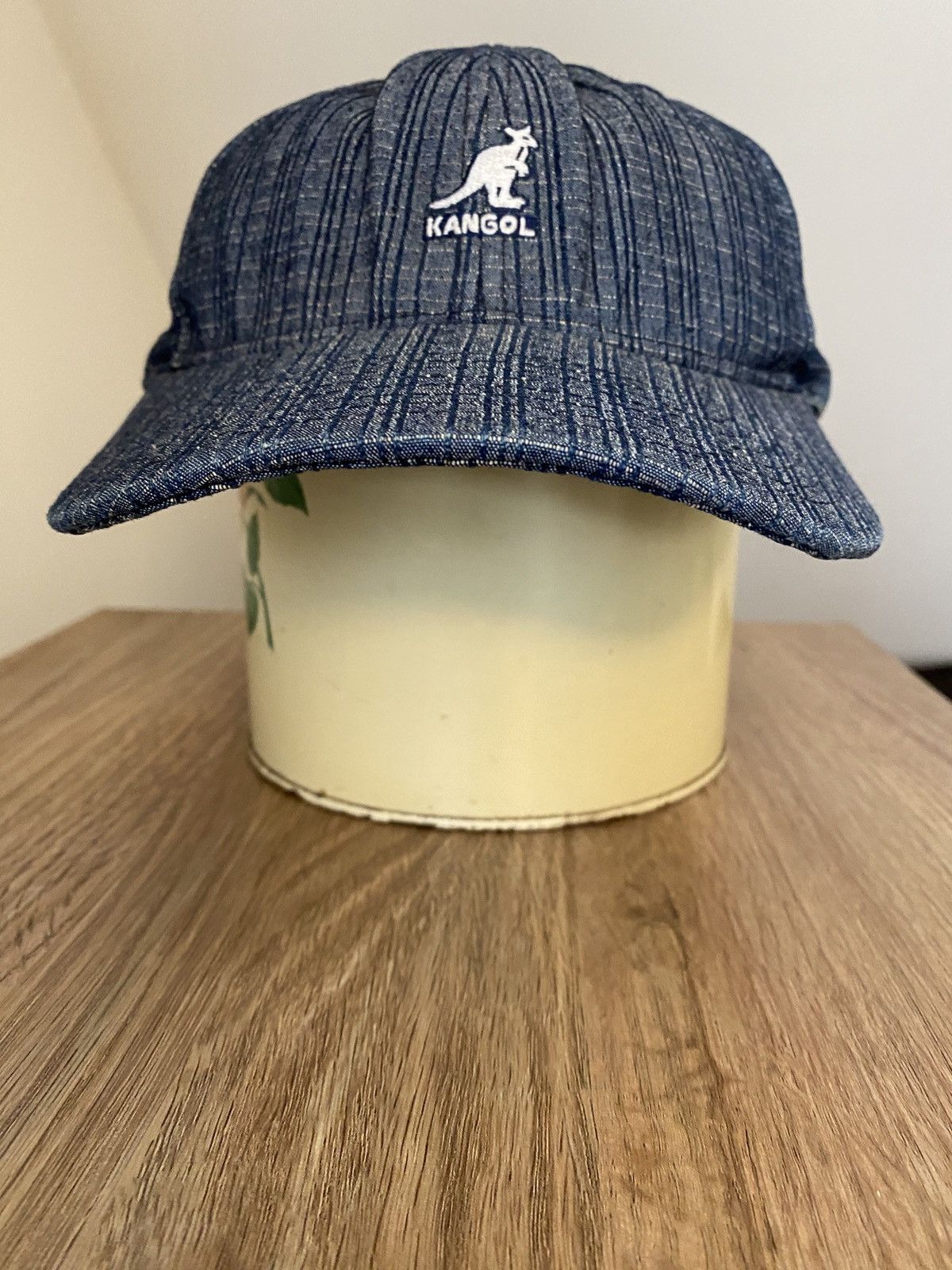 Kangol Vintage 90’s Kangol Denim Check Fitted Hat Cap 7 3/4 + Size ONE SIZE - 3 Thumbnail