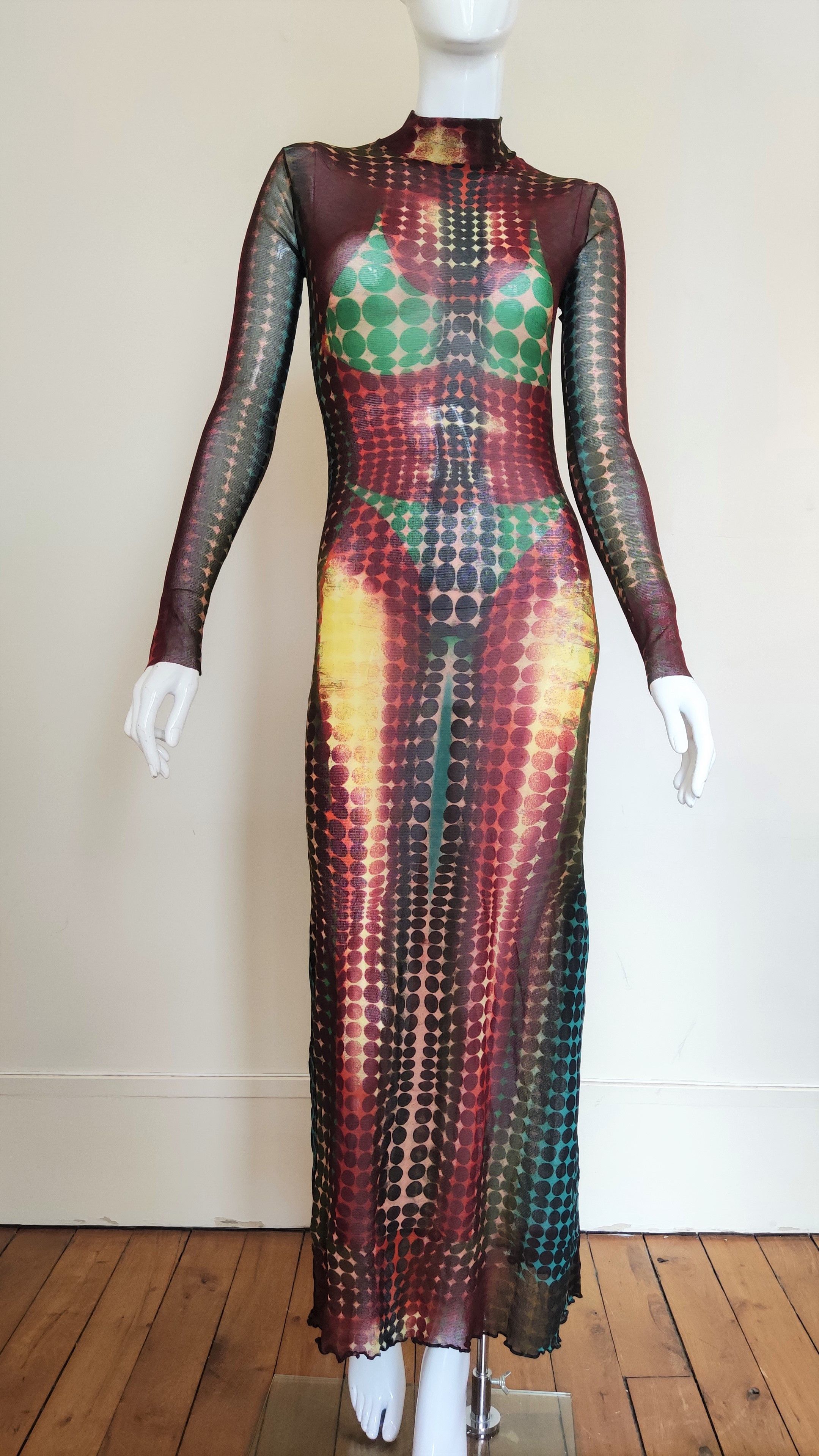 Jean Paul Gaultier Jean Paul Gaultier Cyberdot 1995 Runway Couture Mesh Dress Size M / US 6-8 / IT 42-44 - 4 Thumbnail
