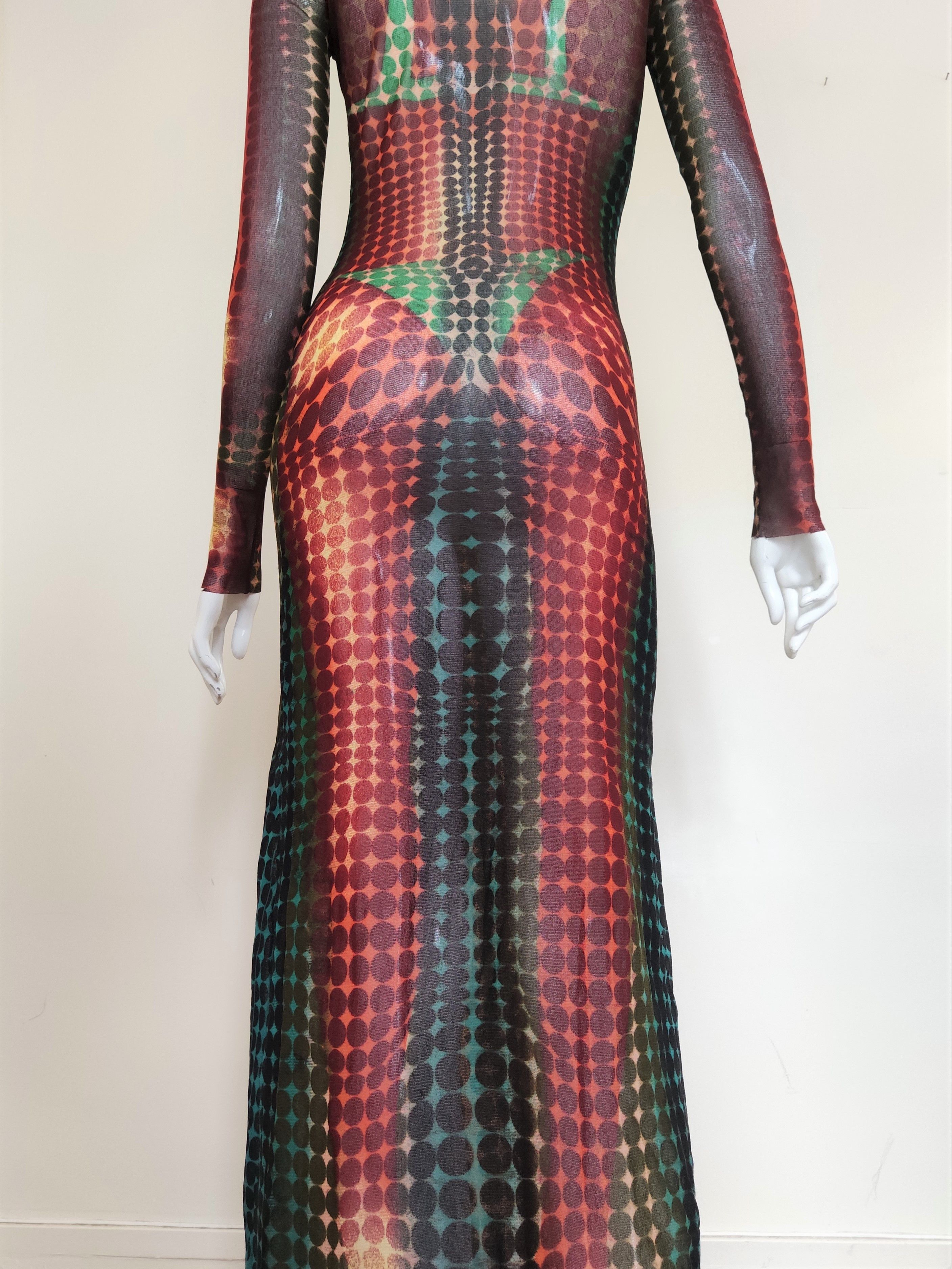 Jean Paul Gaultier Jean Paul Gaultier Cyberdot 1995 Runway Couture Mesh Dress Size M / US 6-8 / IT 42-44 - 14 Thumbnail