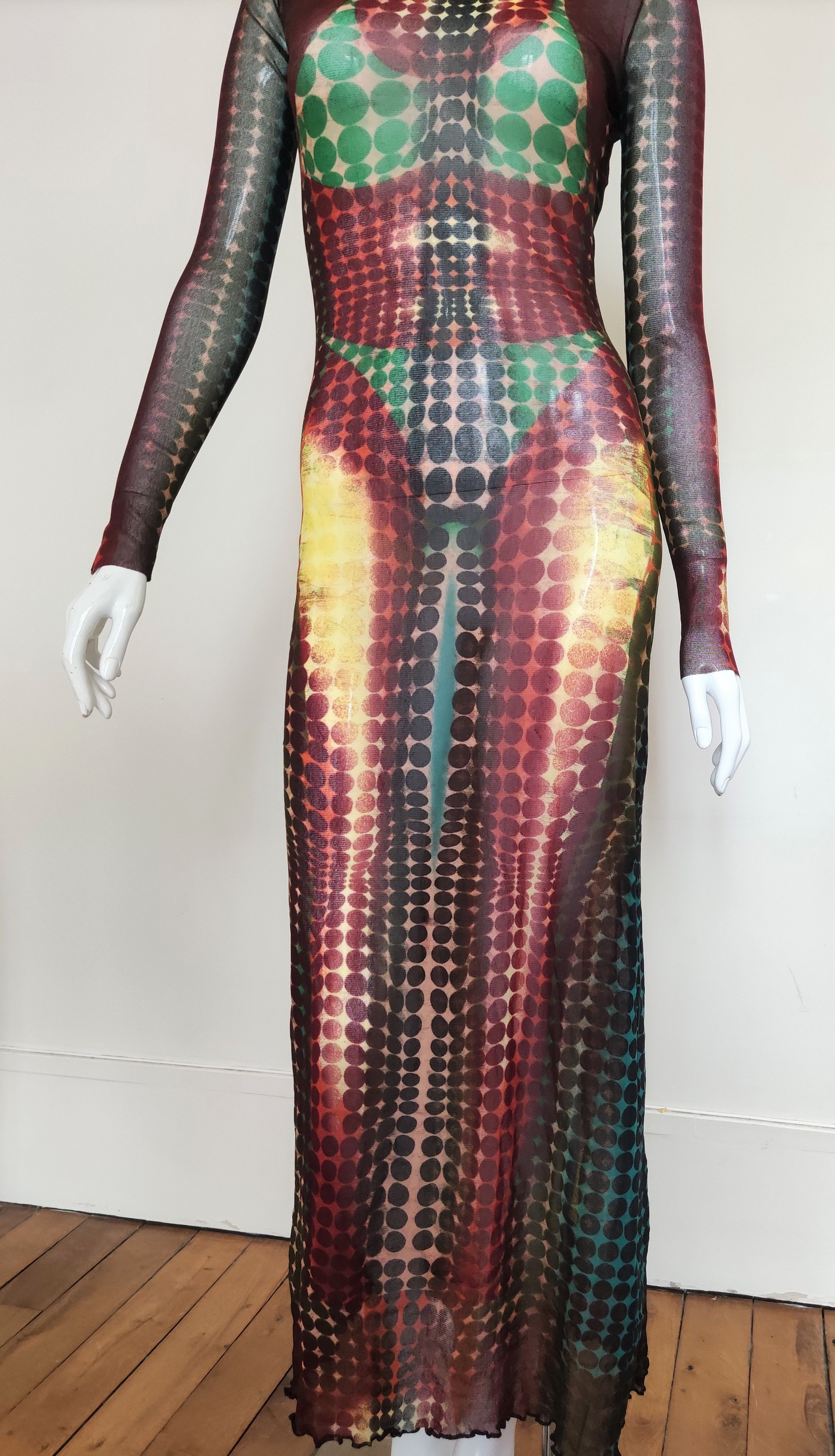Jean Paul Gaultier Jean Paul Gaultier Cyberdot 1995 Runway Couture Mesh Dress Size M / US 6-8 / IT 42-44 - 11 Thumbnail