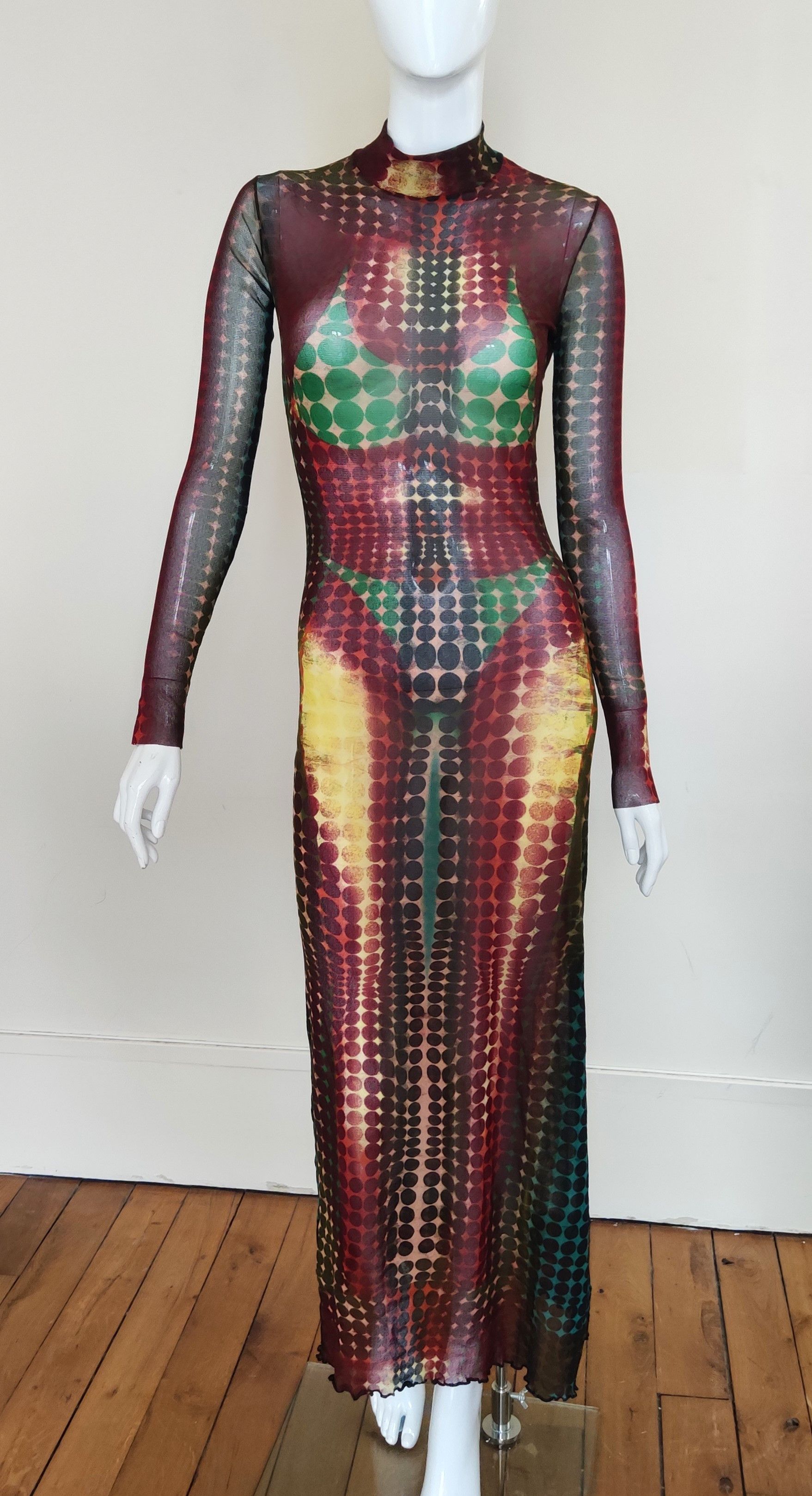 Jean Paul Gaultier Jean Paul Gaultier Cyberdot 1995 Runway Couture Mesh Dress Size M / US 6-8 / IT 42-44 - 10 Thumbnail