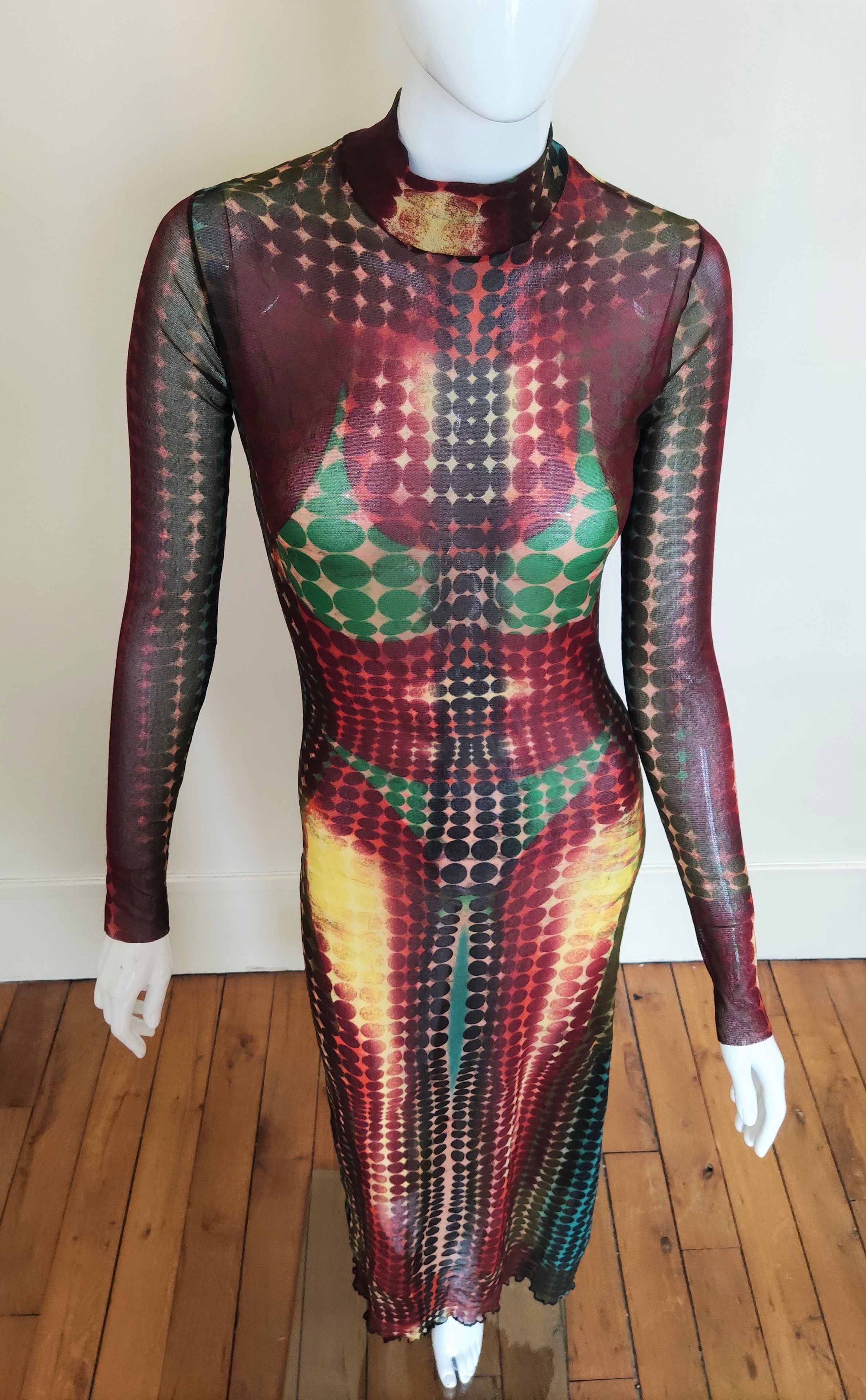 Jean Paul Gaultier Jean Paul Gaultier Cyberdot 1995 Runway Couture Mesh Dress Size M / US 6-8 / IT 42-44 - 9 Thumbnail