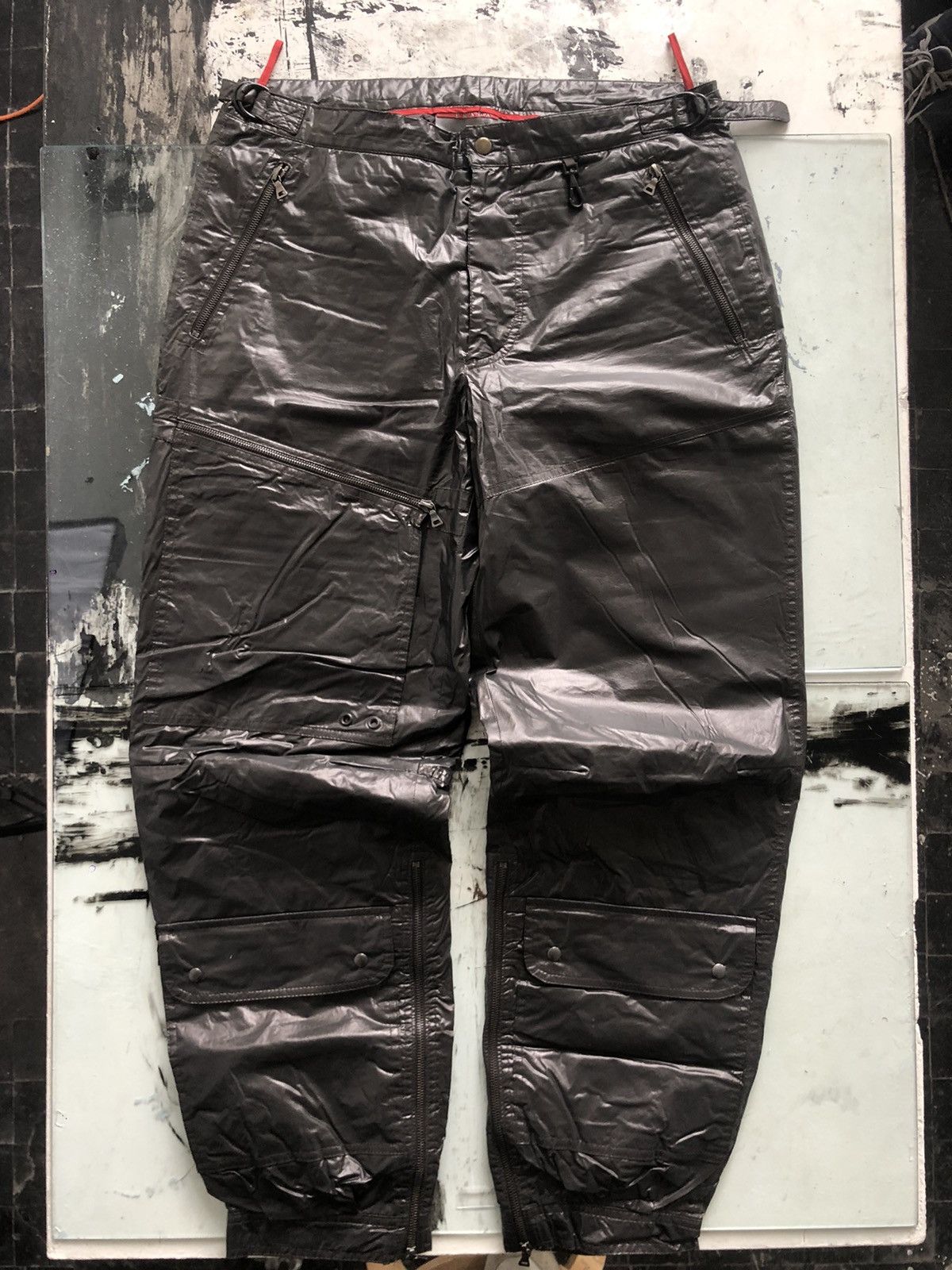 Prada Archive 2001 Prada Sport Astro Flight Cargo Coated Pants