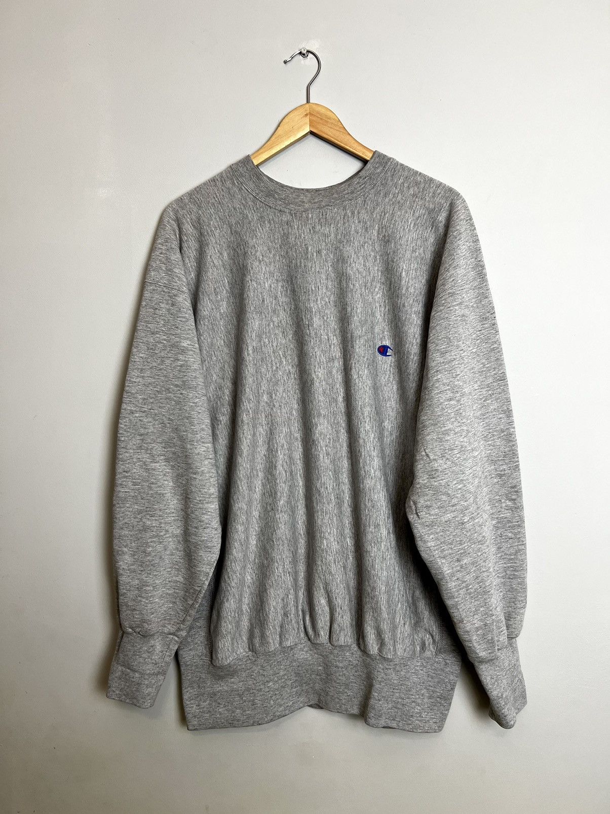 Champion 80s Vintage Rare Champion Grey Logo Blank Sweatshirt Crew Size US XL / EU 56 / 4 - 1 Thumbnail