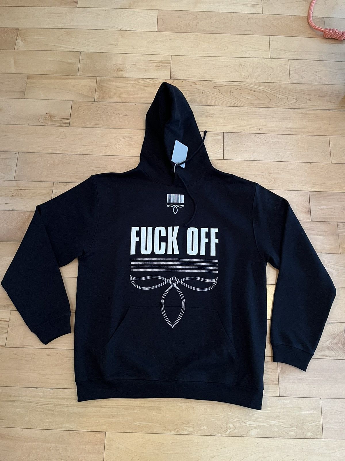image of Vetements x Vtmnts NWT - Vtmnts Fuck Off Hoodie in Black, Men's (Size Large)