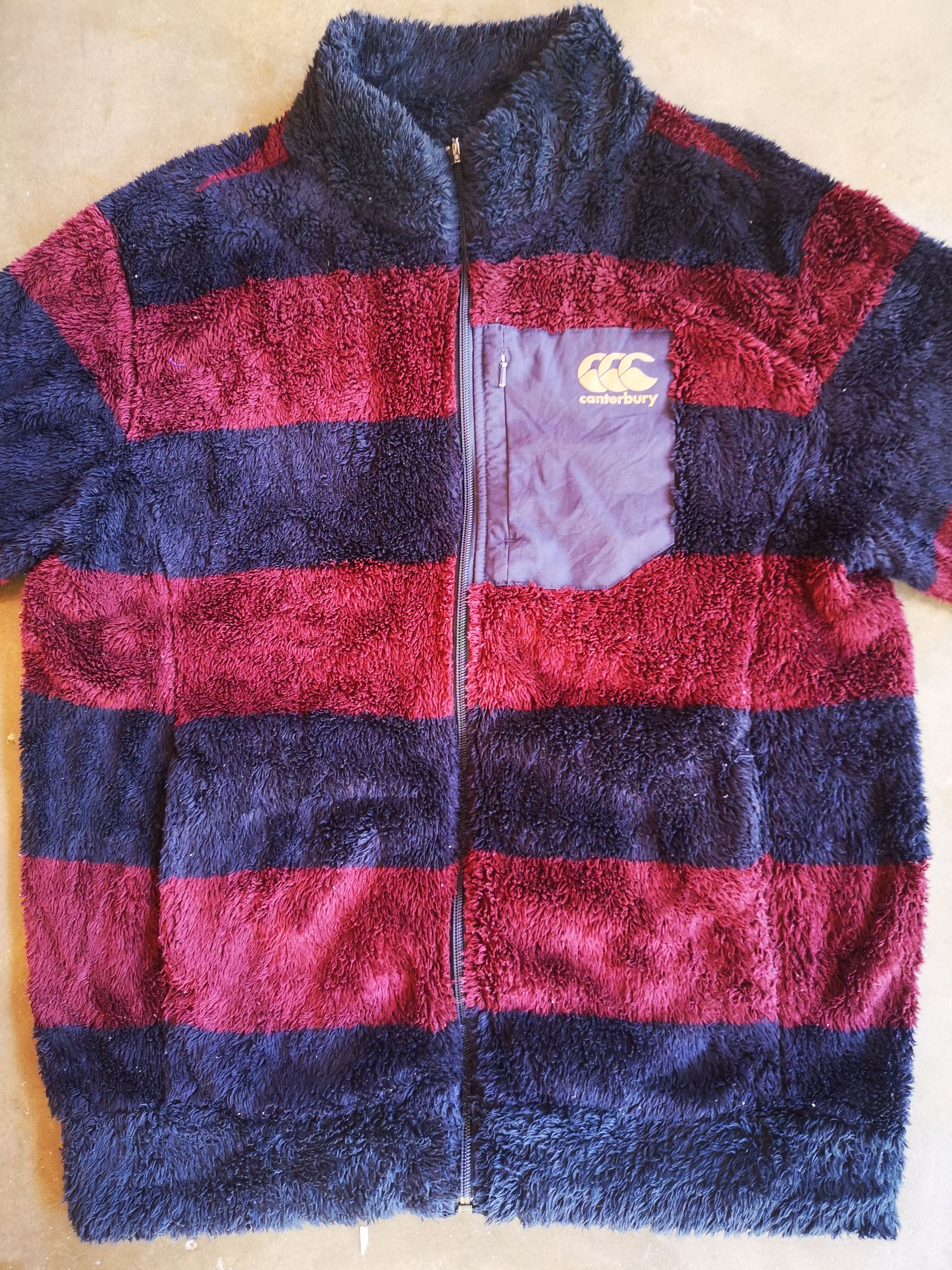 Canterbury of New Zealand Centurbery Striped Faux Fur Fleece Zipper Size US L / EU 52-54 / 3 - 6 Thumbnail