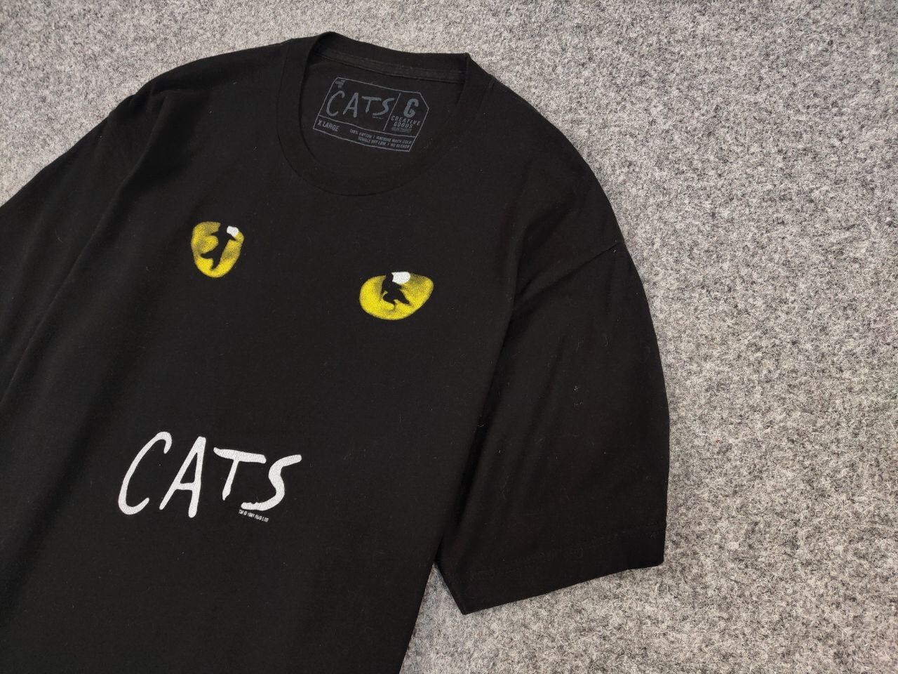 Vintage Vintage Eyes Cats Musical 1981 Black Basic T Shirt Size US XL / EU 56 / 4 - 4 Thumbnail
