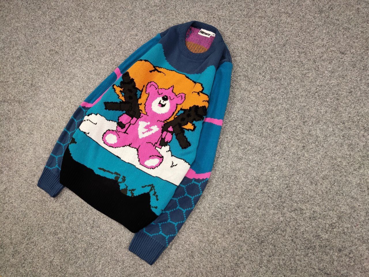 Japanese Brand Vintage 90's Japanese Bright Bear with guns Knit Sweater Size US M / EU 48-50 / 2 - 3 Thumbnail