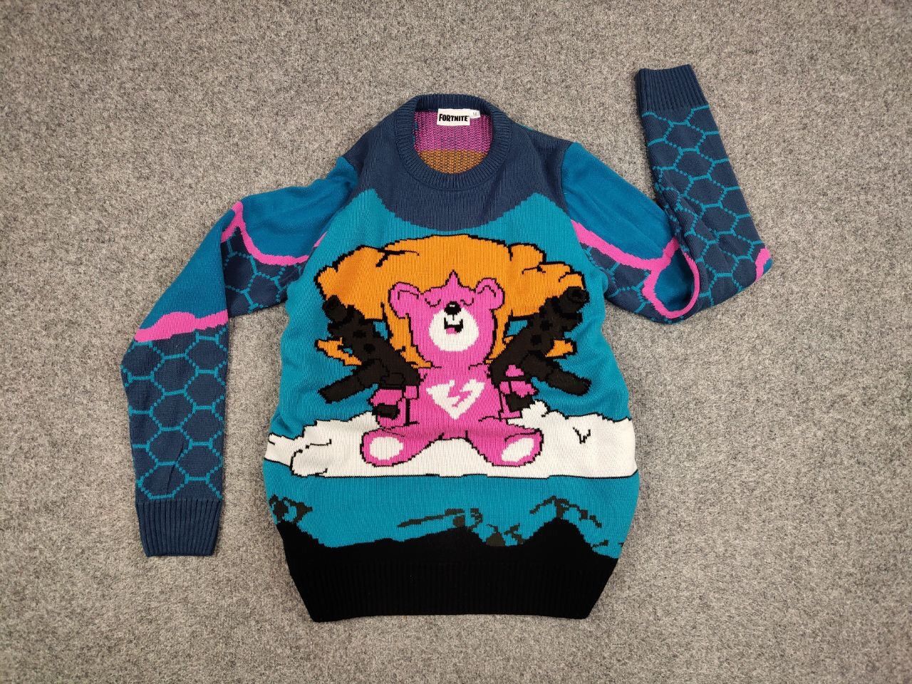 Japanese Brand Vintage 90's Japanese Bright Bear with guns Knit Sweater Size US M / EU 48-50 / 2 - 15 Thumbnail