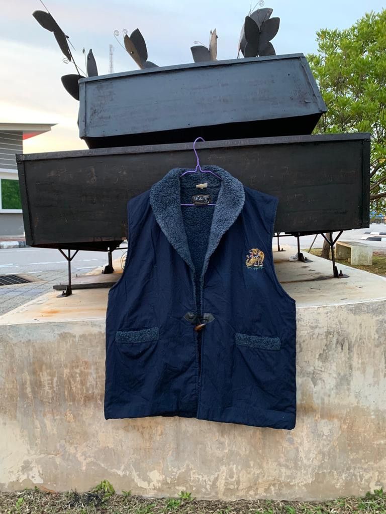 Japanese Brand × Vintage Vintage Vest Sherpa Fleece Embroidery Tiger Size US L / EU 52-54 / 3 - 2 Thumbnail