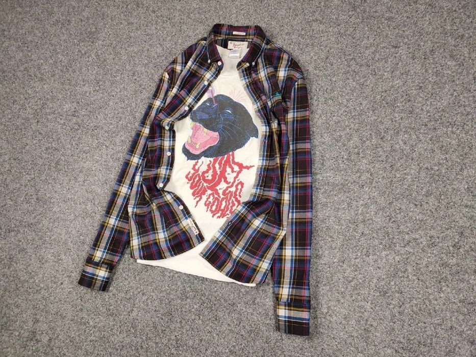Flannel Vintage Flannel Shirt Plaid Checkered Travis Scott Style Size US XL / EU 56 / 4 - 3 Thumbnail