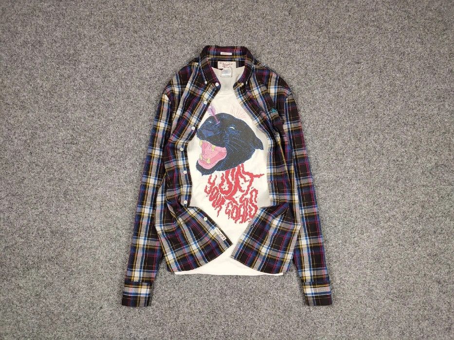 Flannel Vintage Flannel Shirt Plaid Checkered Travis Scott Style Size US XL / EU 56 / 4 - 1 Thumbnail