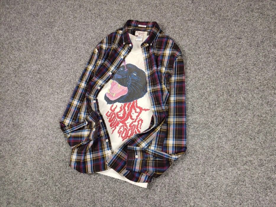 Flannel Vintage Flannel Shirt Plaid Checkered Travis Scott Style Size US XL / EU 56 / 4 - 4 Thumbnail