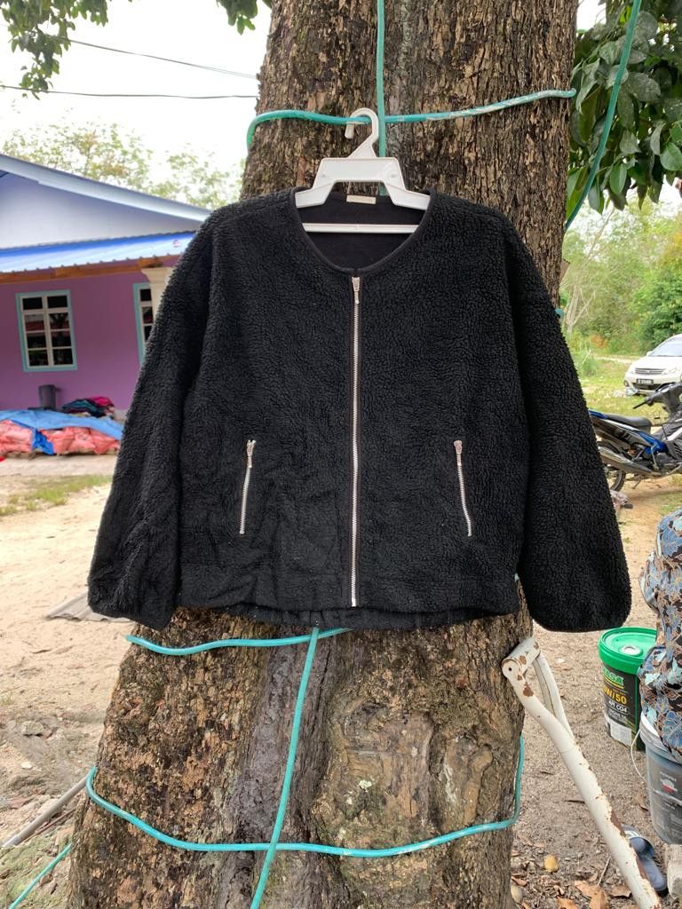 image of Gu Sherpa Black Zipper Jacket, Women's (Size XL)